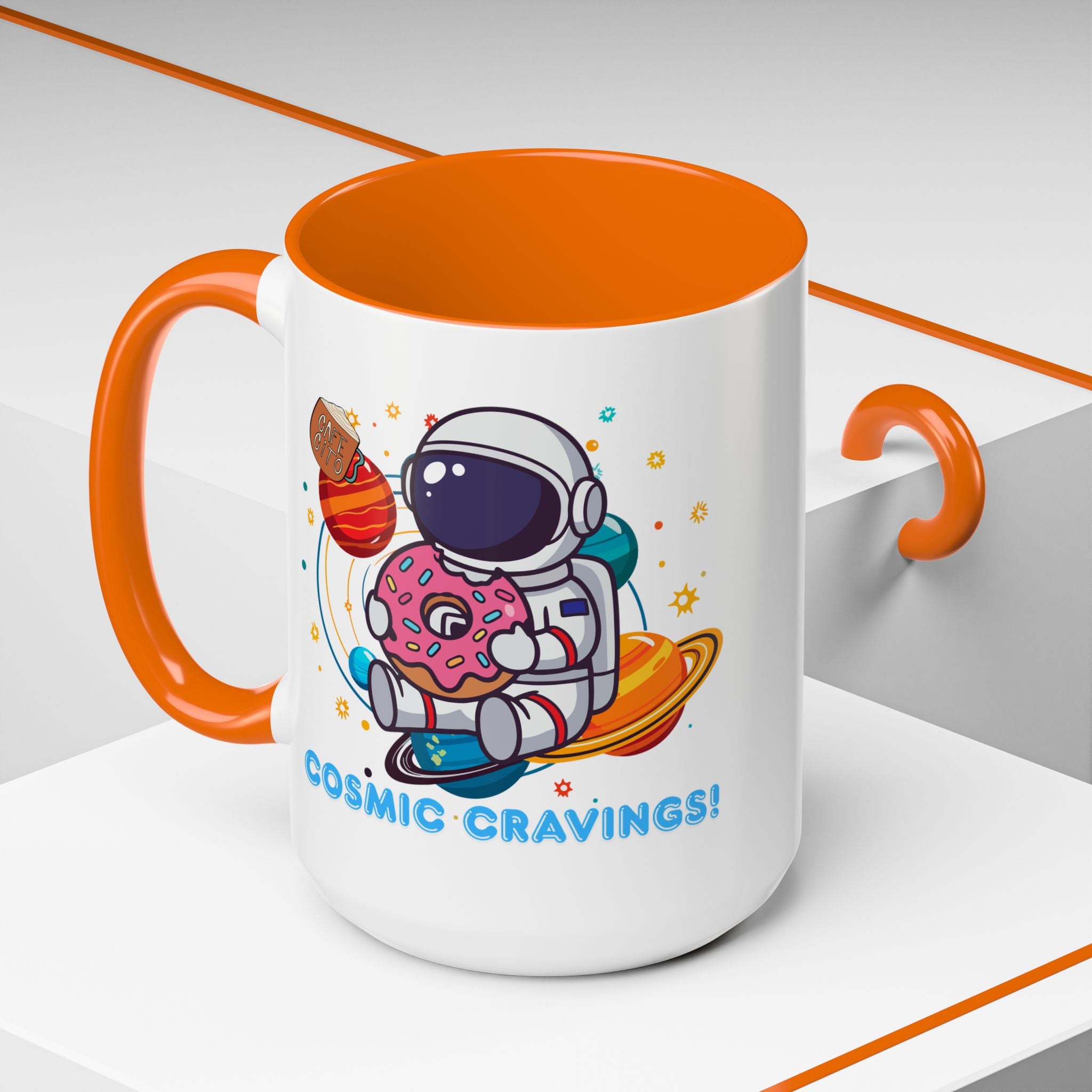 Cosmic Cravings Coffee Mug, Space-Themed Drinkware, Cute Astronaut Gift, Fun Kitchen Decor, Perfect for Space Lovers!