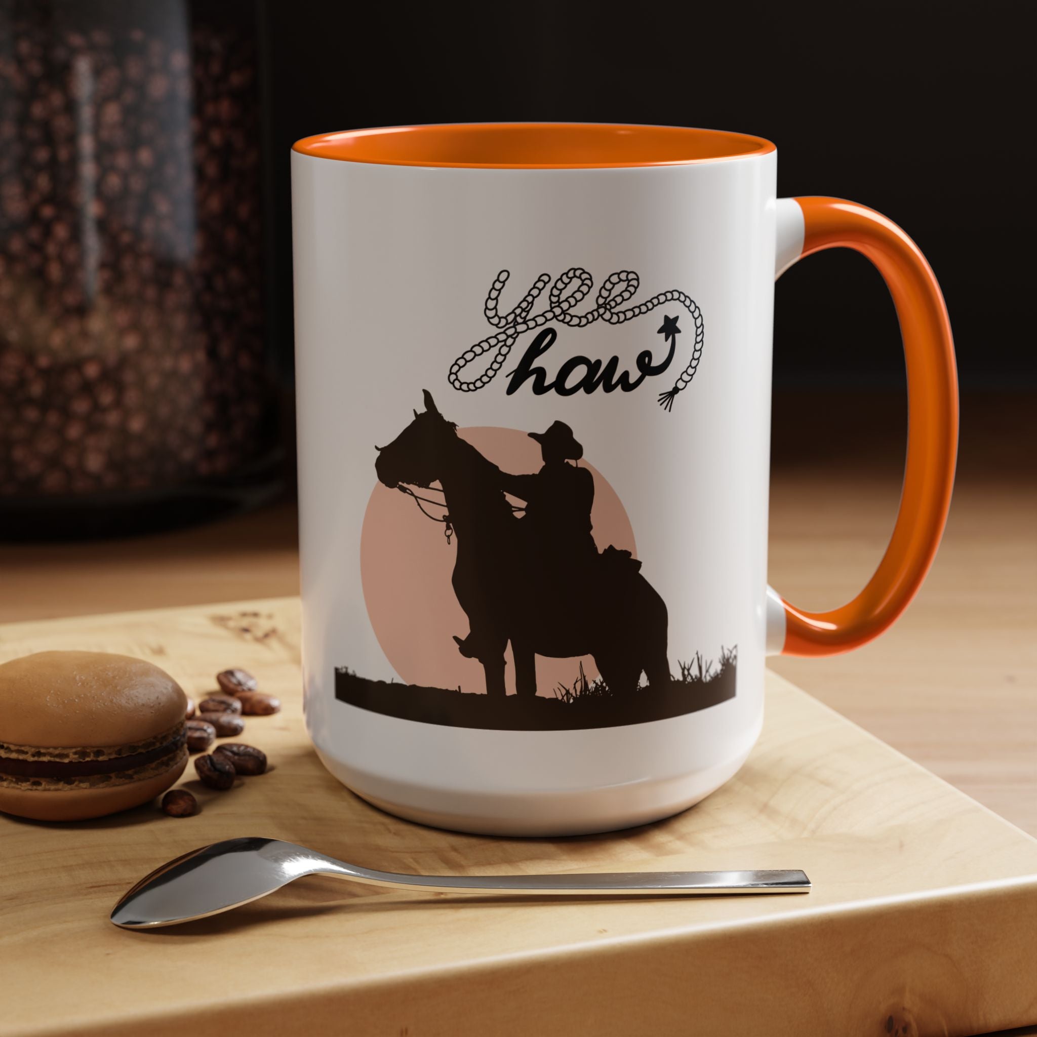Cowboy Coffee Mug – Yee Haw, Western Decor, Gift for Horse Lovers, Rustic Tea Cup, Unique Rancher Present