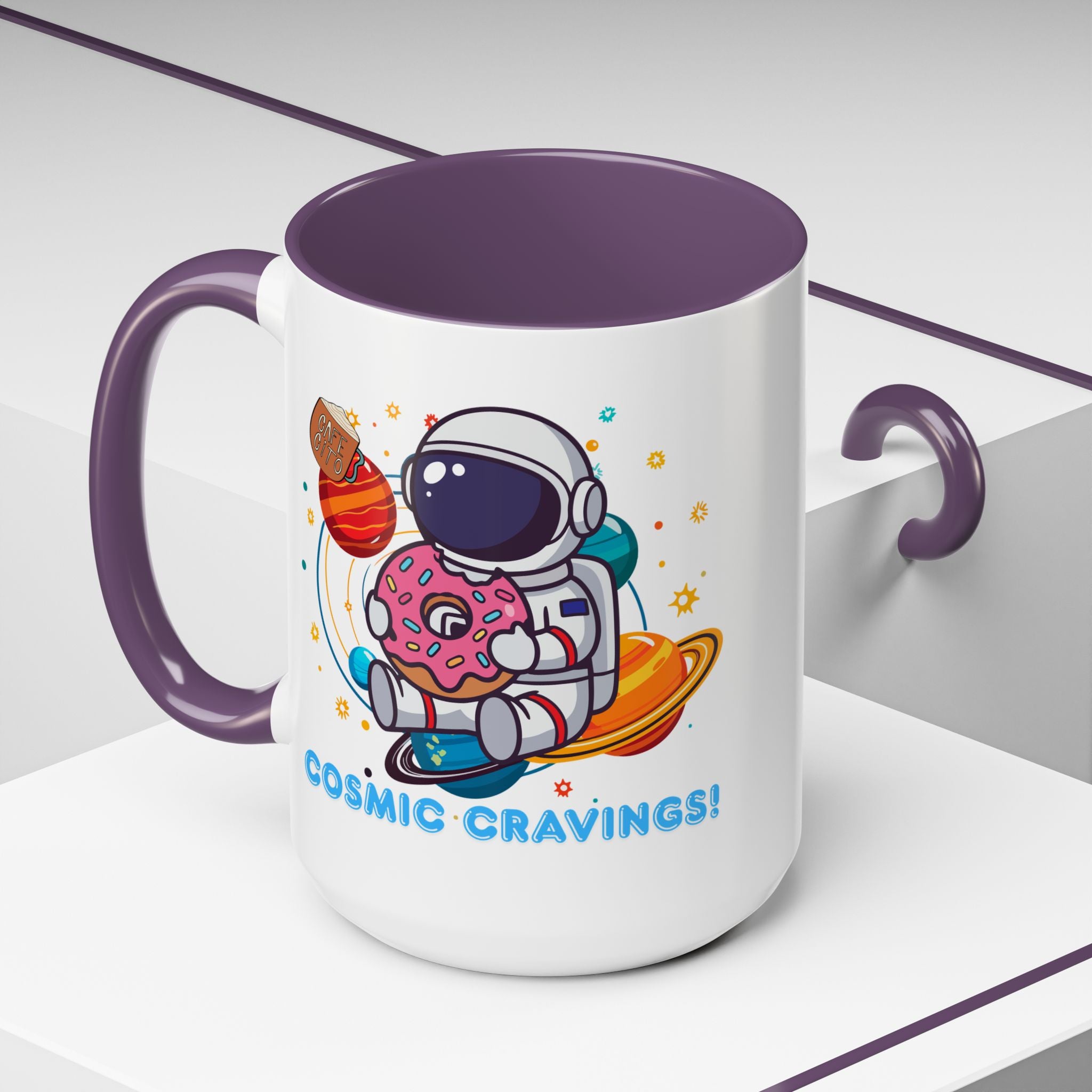 Cosmic Cravings Coffee Mug, Space-Themed Drinkware, Cute Astronaut Gift, Fun Kitchen Decor, Perfect for Space Lovers!