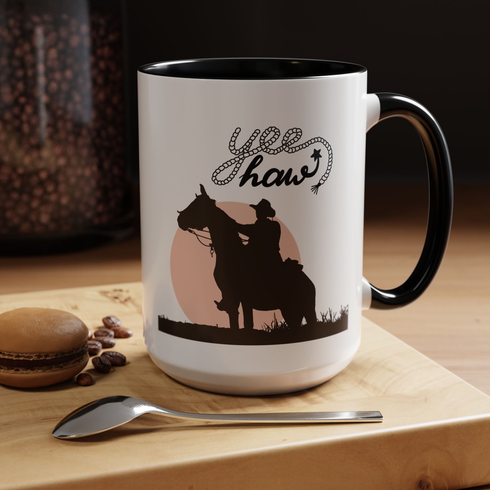 Cowboy Coffee Mug – Yee Haw, Western Decor, Gift for Horse Lovers, Rustic Tea Cup, Unique Rancher Present