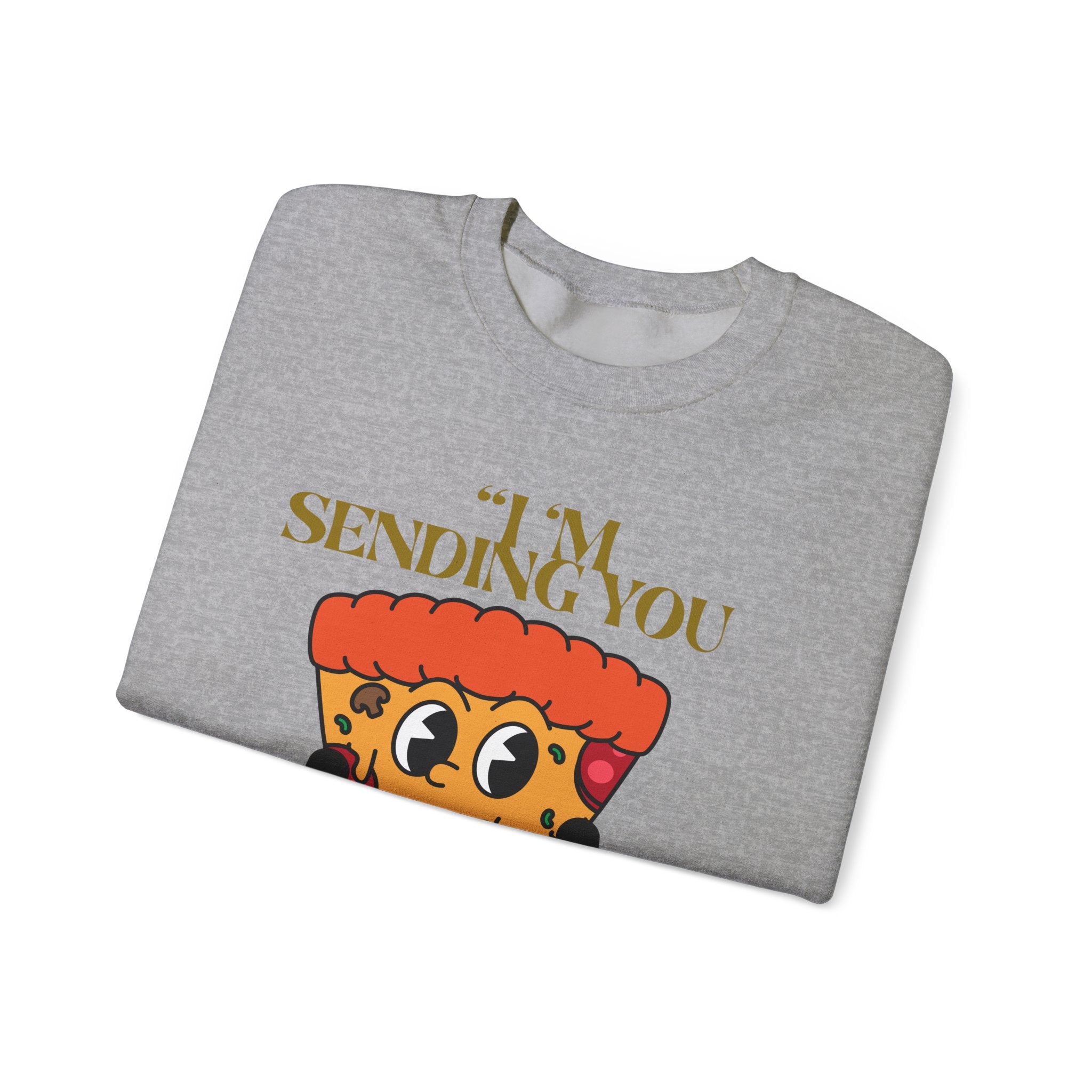 Pizza Love Crewneck Sweatshirt - Cute Gift for Foodies, Valentine's Day Apparel, Casual Comfort, Unisex Sweatshirt, Fun Pizza Design