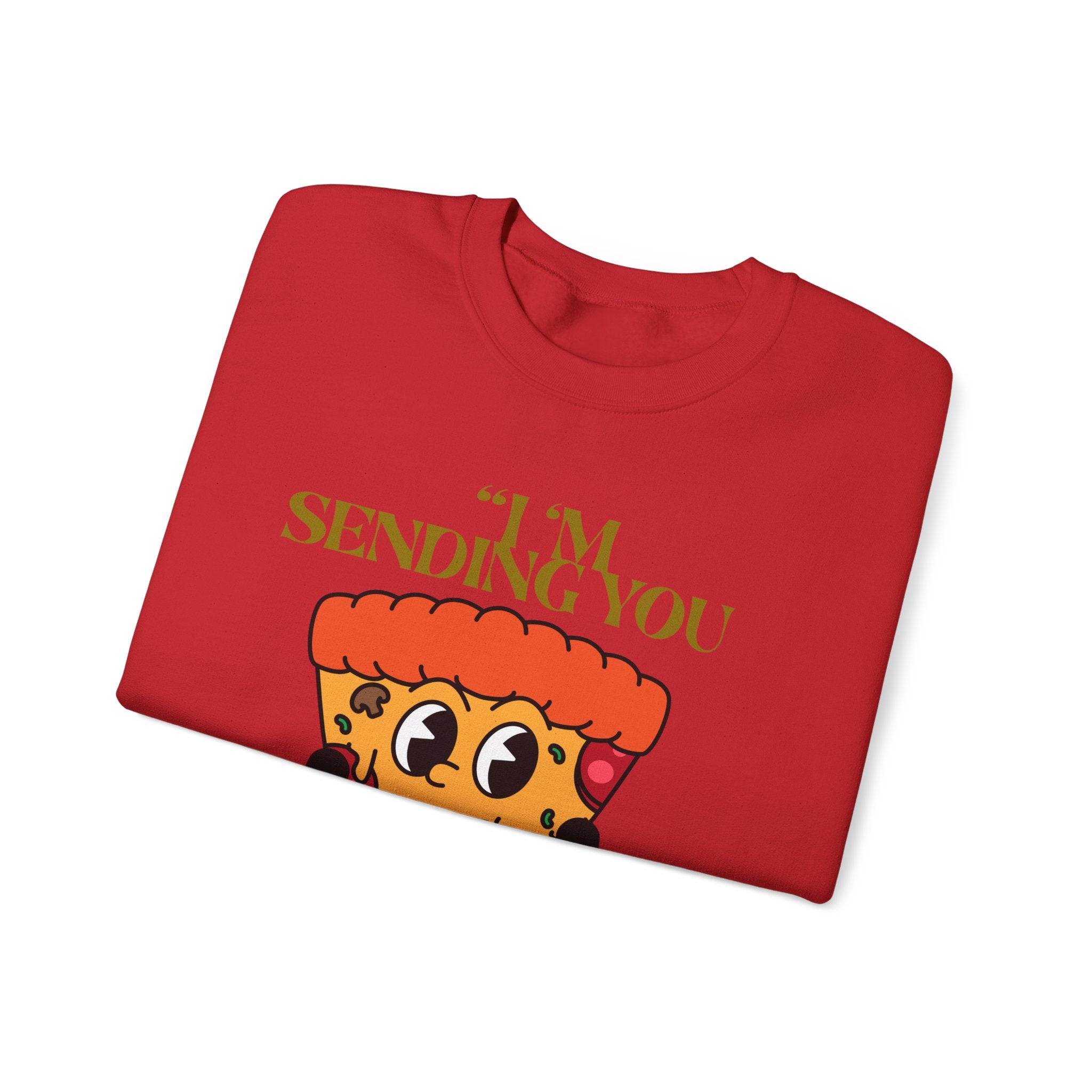 Pizza Love Crewneck Sweatshirt - Cute Gift for Foodies, Valentine's Day Apparel, Casual Comfort, Unisex Sweatshirt, Fun Pizza Design