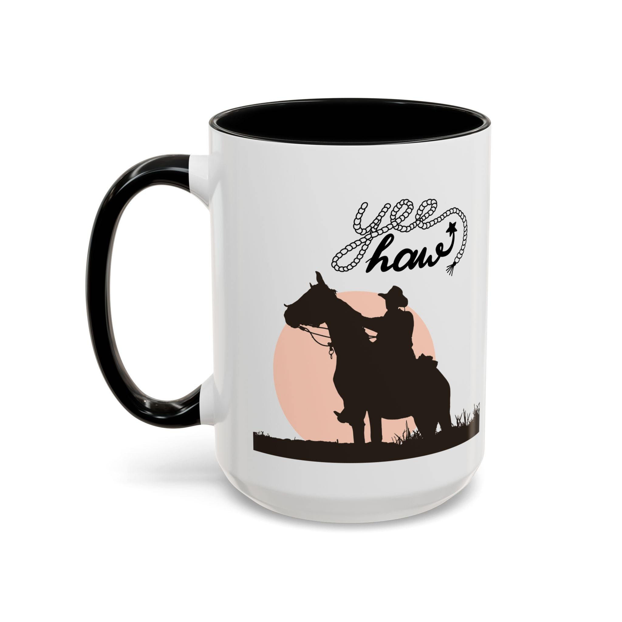 Cowboy Coffee Mug – Yee Haw, Western Decor, Gift for Horse Lovers, Rustic Tea Cup, Unique Rancher Present
