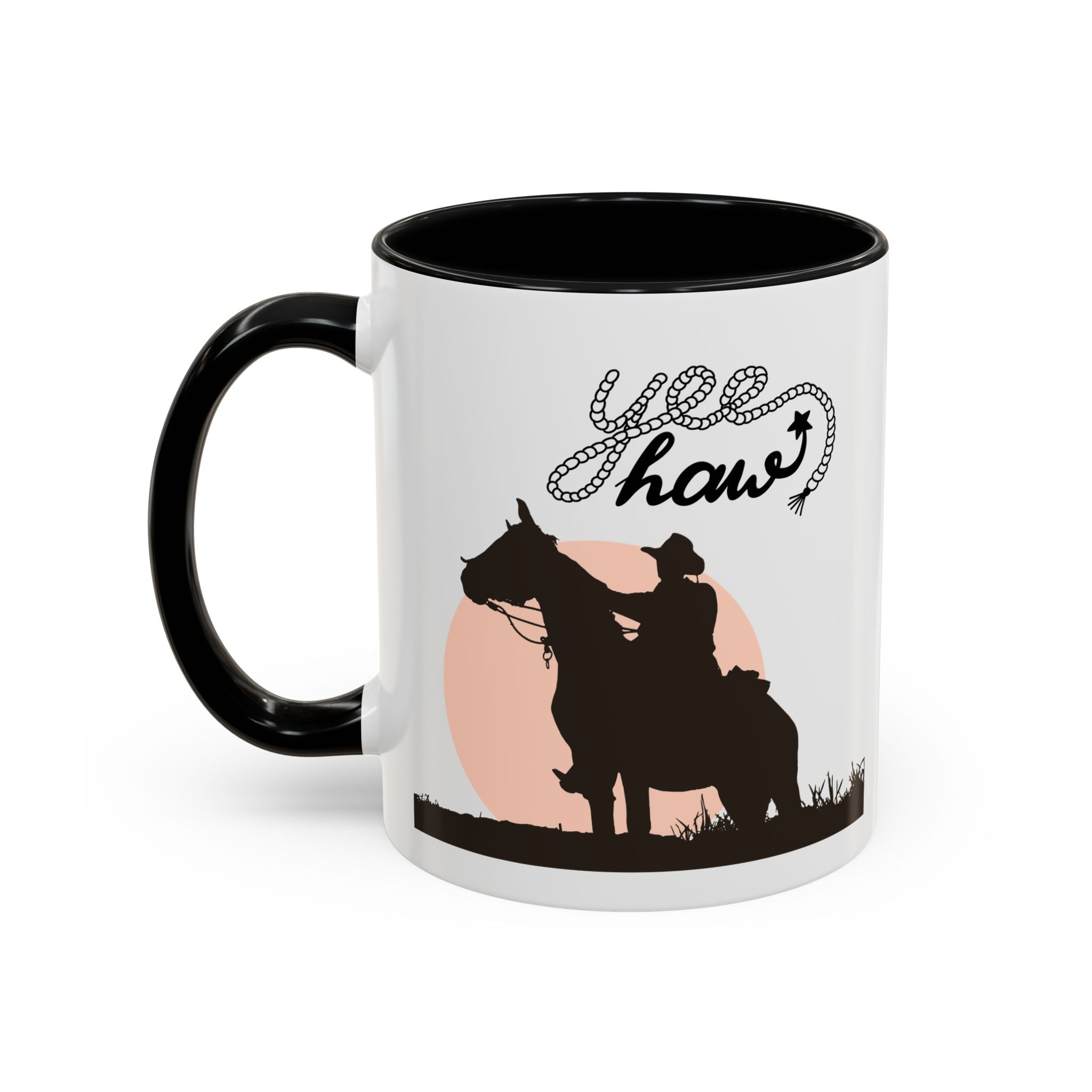 Cowboy Coffee Mug – Yee Haw, Western Decor, Gift for Horse Lovers, Rustic Tea Cup, Unique Rancher Present