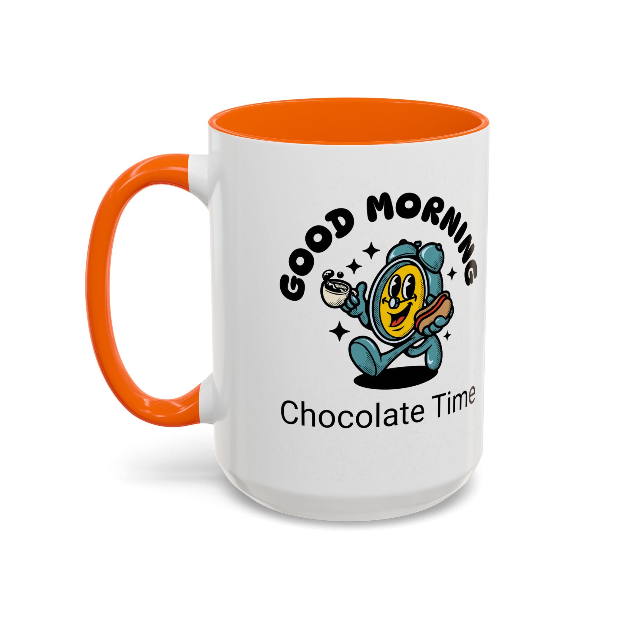 Cheerful Accent Coffee Mug, Good Morning Mug, Hot Beverage Cup, Chocolate Time Gift, Fun Kitchen Decor