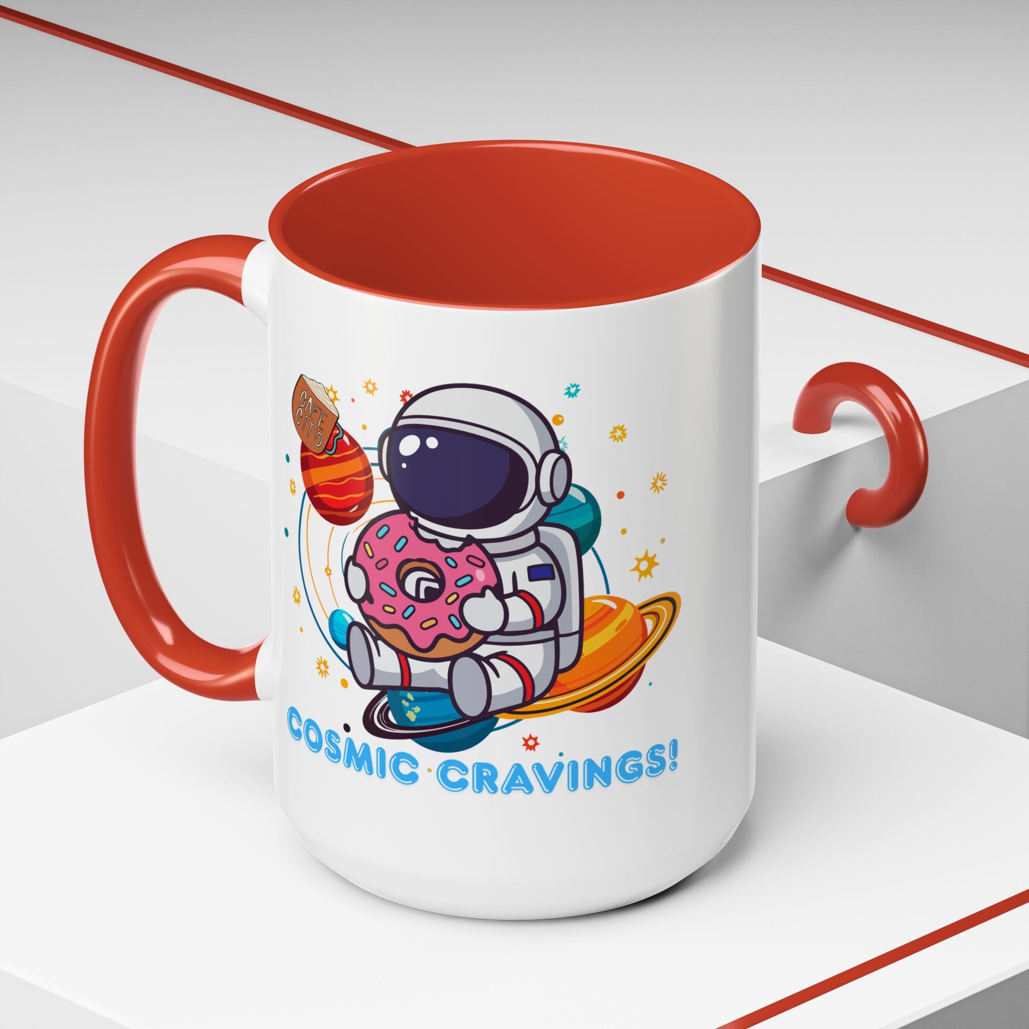 Cosmic Cravings Coffee Mug, Space-Themed Drinkware, Cute Astronaut Gift, Fun Kitchen Decor, Perfect for Space Lovers!