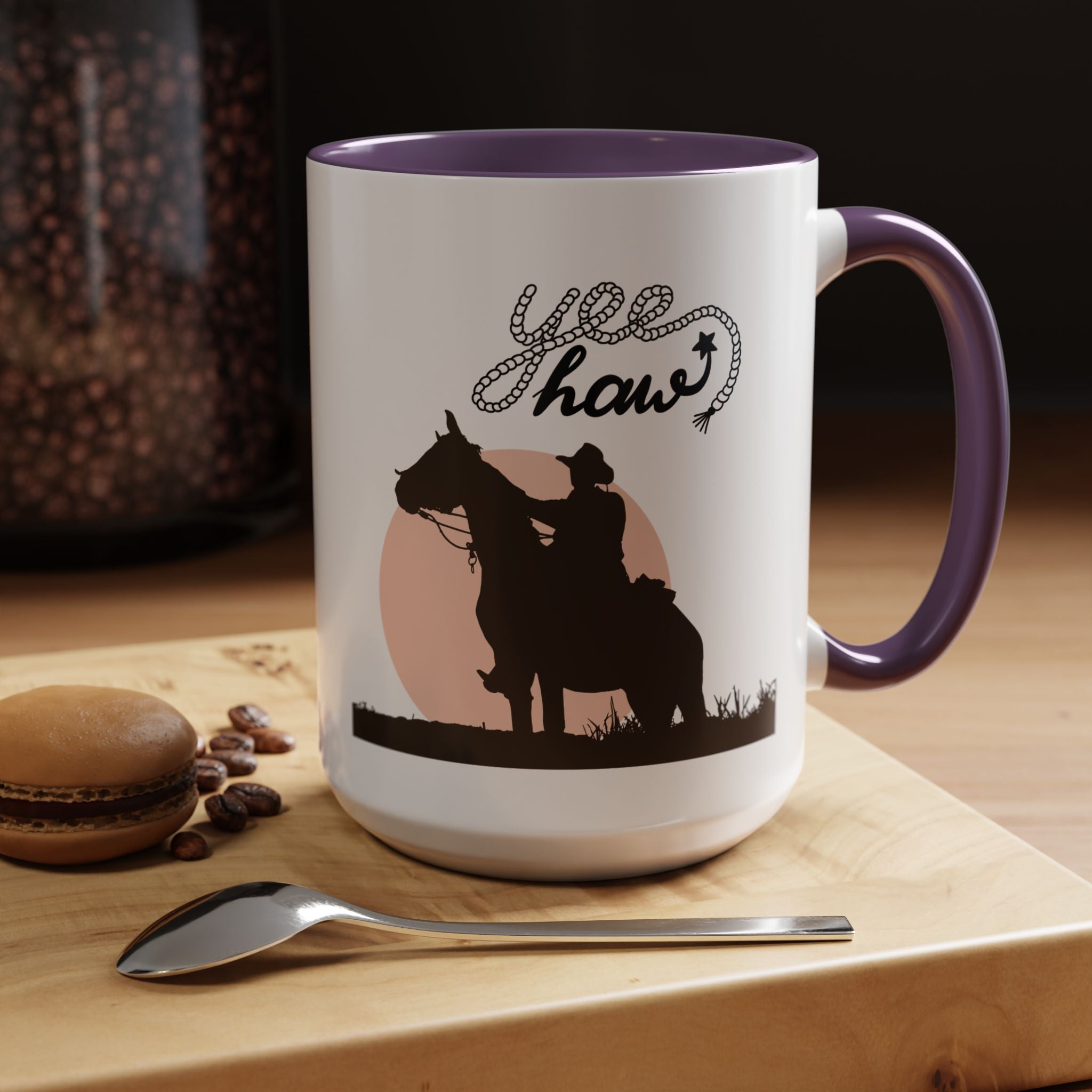 Cowboy Coffee Mug – Yee Haw, Western Decor, Gift for Horse Lovers, Rustic Tea Cup, Unique Rancher Present