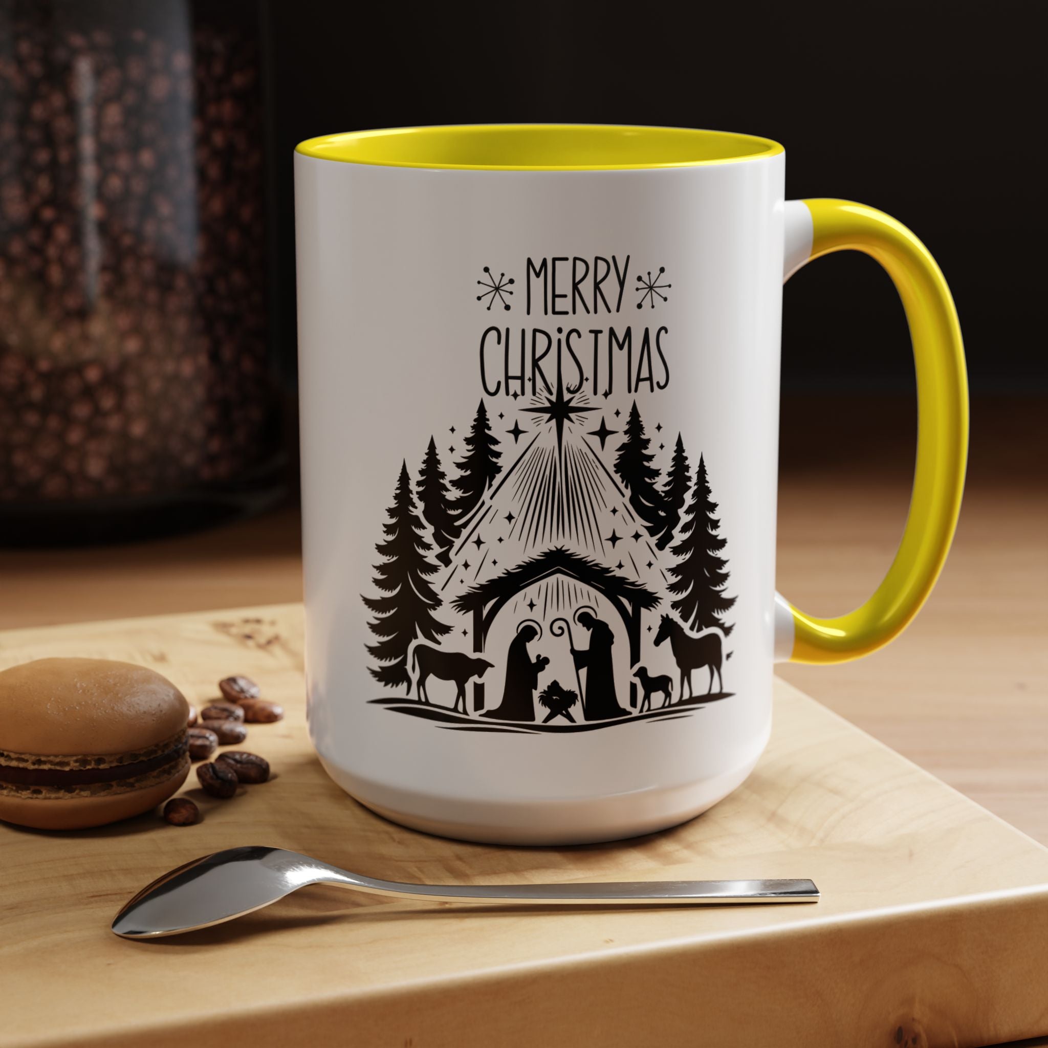 Cozy Holiday Coffee Mug, Winter Beverage Cup for Christmas, Gift for Nature Lovers, Camping Mug, Rustic Home Decor, Festive Drinkware