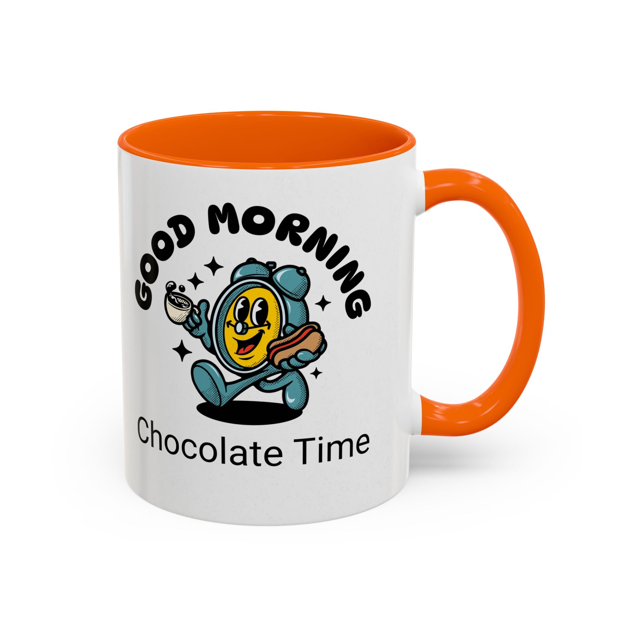 Cheerful Accent Coffee Mug, Good Morning Mug, Hot Beverage Cup, Chocolate Time Gift, Fun Kitchen Decor