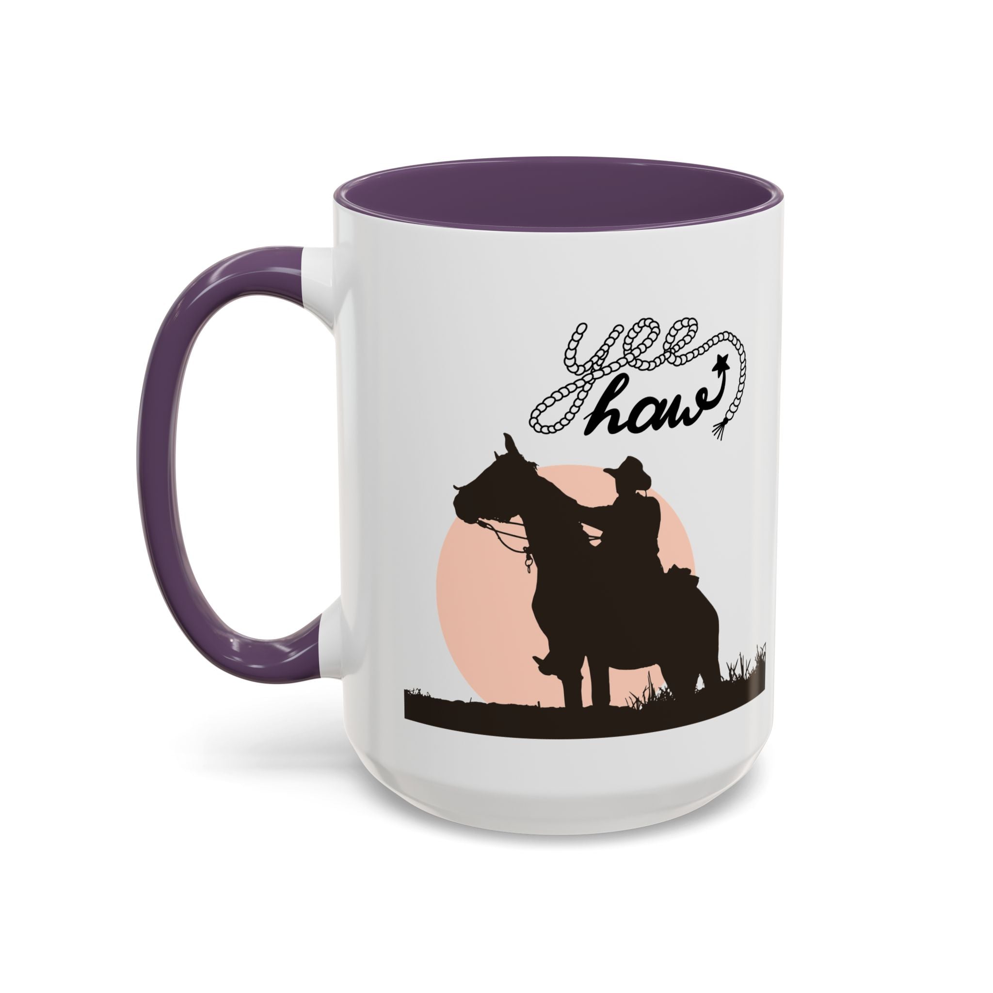 Cowboy Coffee Mug – Yee Haw, Western Decor, Gift for Horse Lovers, Rustic Tea Cup, Unique Rancher Present