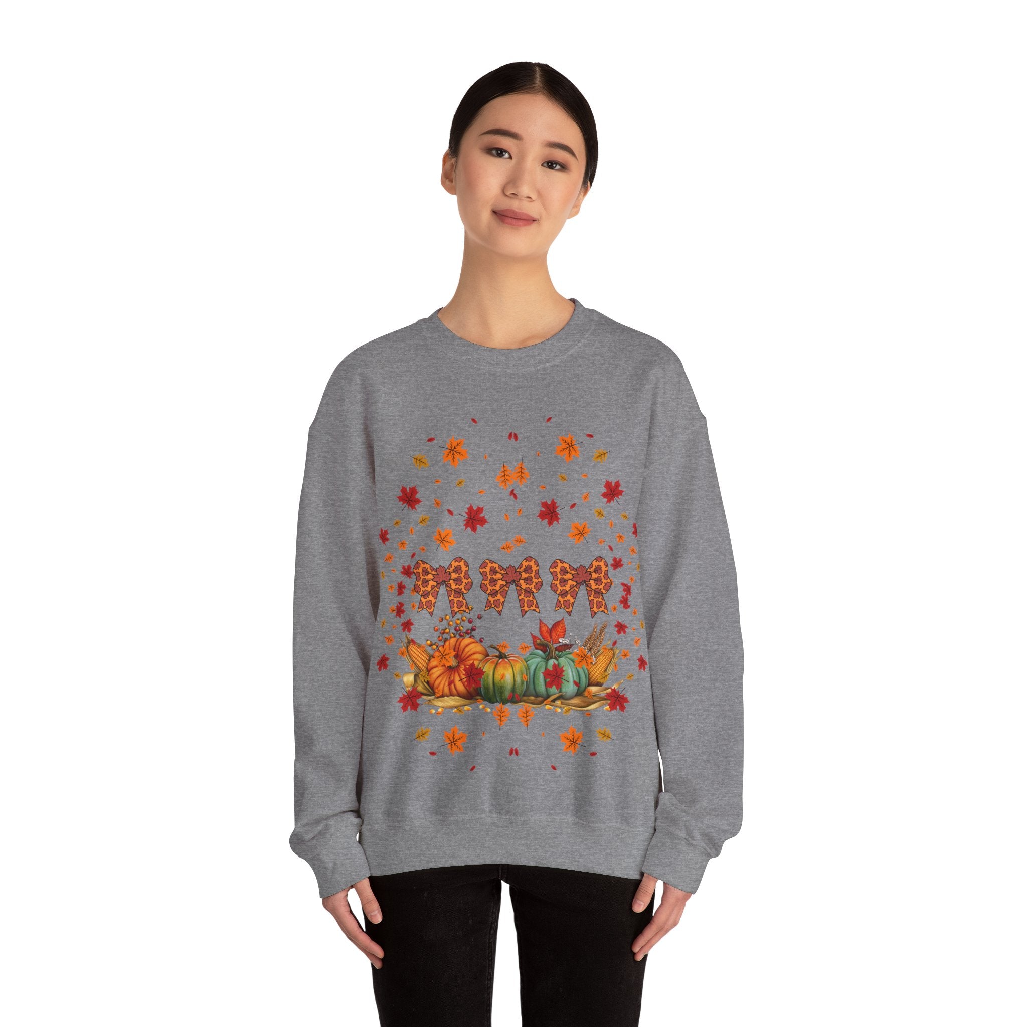 Cozy Fall Crewneck Sweatshirt, Autumn Fashion, Thanksgiving Gift, Seasonal Wear, Gingerbread Design Sweater, Unisex Pullover