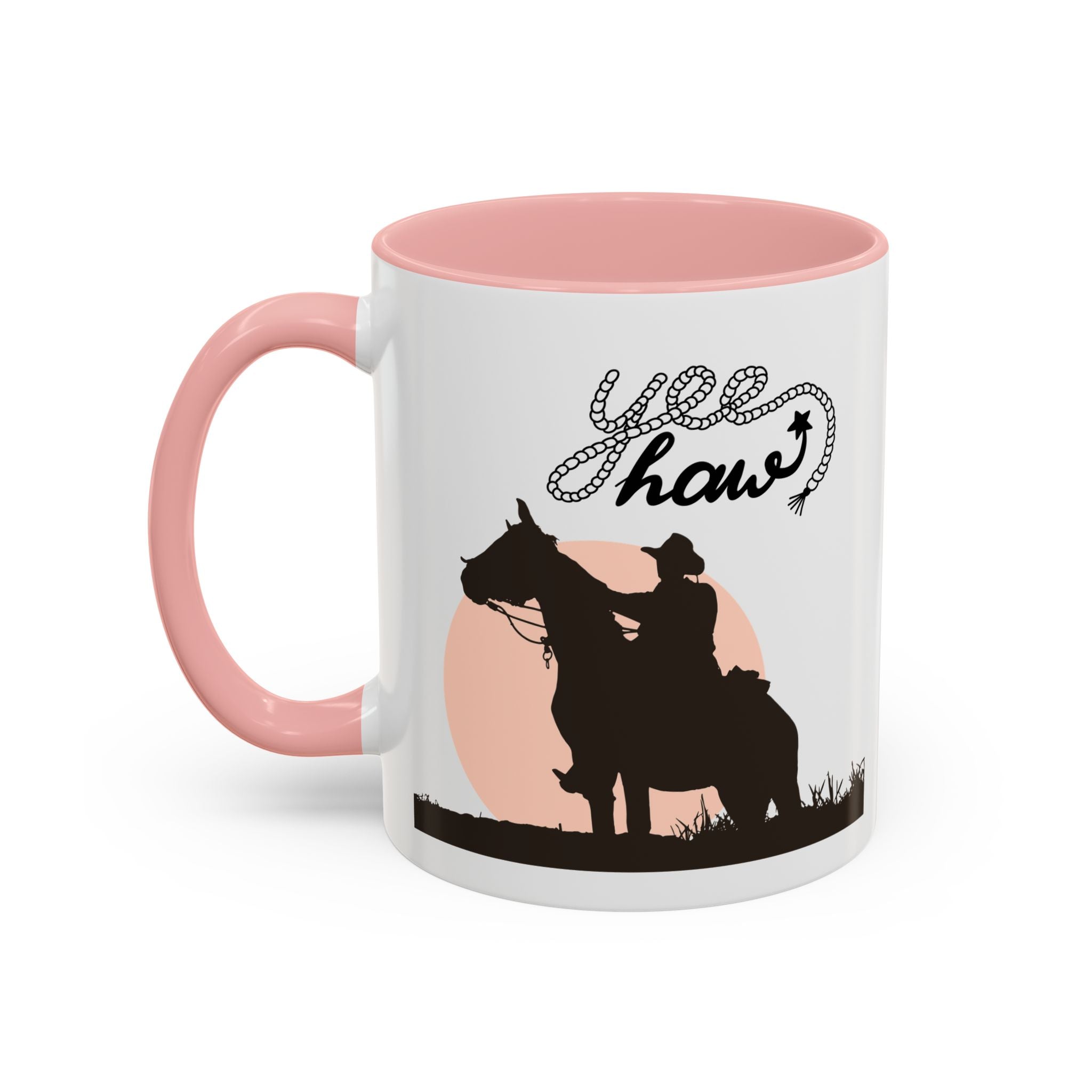 Cowboy Coffee Mug – Yee Haw, Western Decor, Gift for Horse Lovers, Rustic Tea Cup, Unique Rancher Present