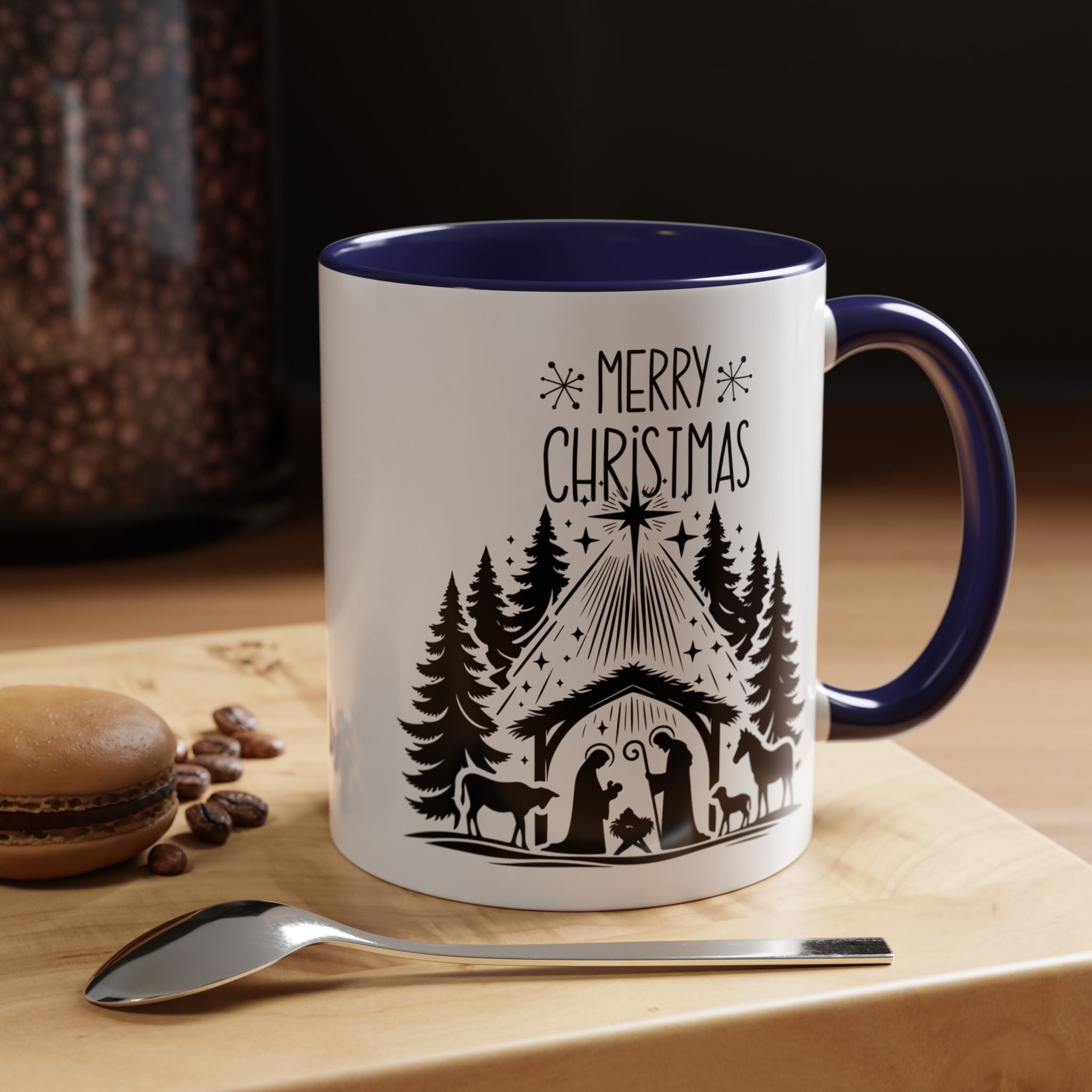 Cozy Holiday Coffee Mug, Winter Beverage Cup for Christmas, Gift for Nature Lovers, Camping Mug, Rustic Home Decor, Festive Drinkware