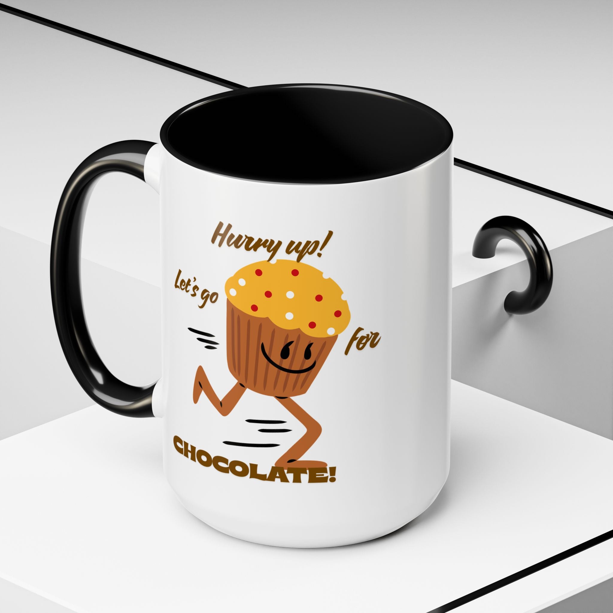 Chocolate Lover's Accent Coffee Mug - Fun Mug for Coffee, Gift for Bakers, Cute Kitchen Decor, Dessert Enthusiast