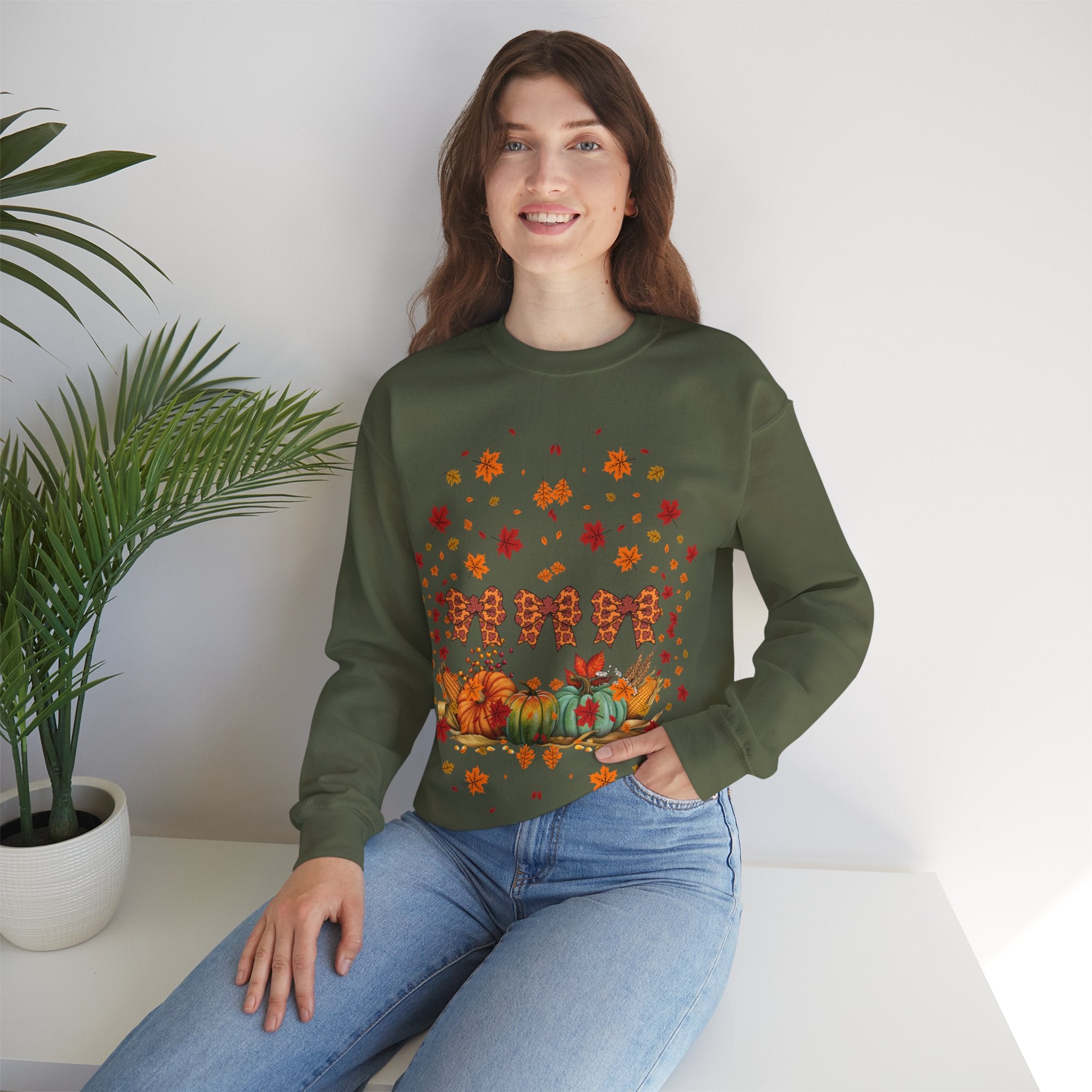Cozy Fall Crewneck Sweatshirt, Autumn Fashion, Thanksgiving Gift, Seasonal Wear, Gingerbread Design Sweater, Unisex Pullover