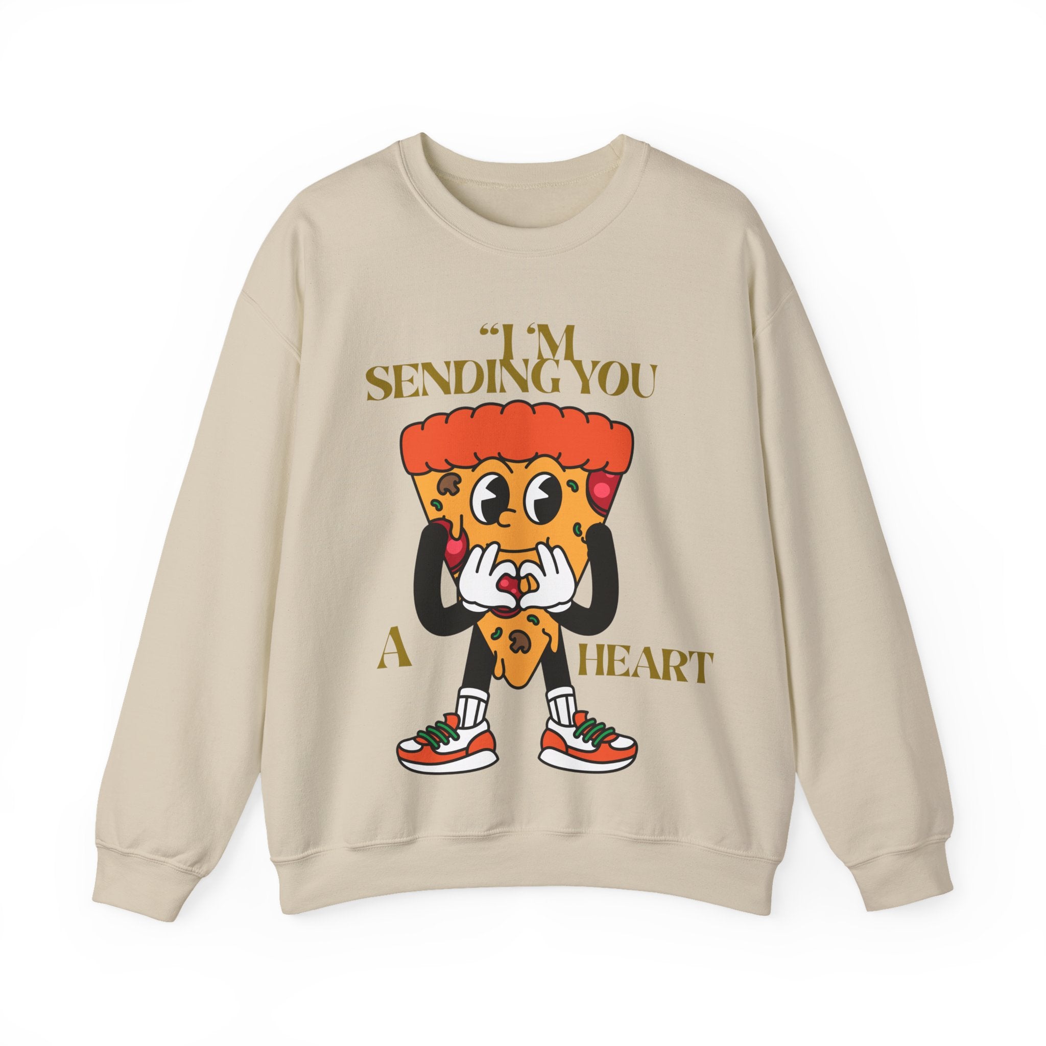 Pizza Love Crewneck Sweatshirt - Cute Gift for Foodies, Valentine's Day Apparel, Casual Comfort, Unisex Sweatshirt, Fun Pizza Design