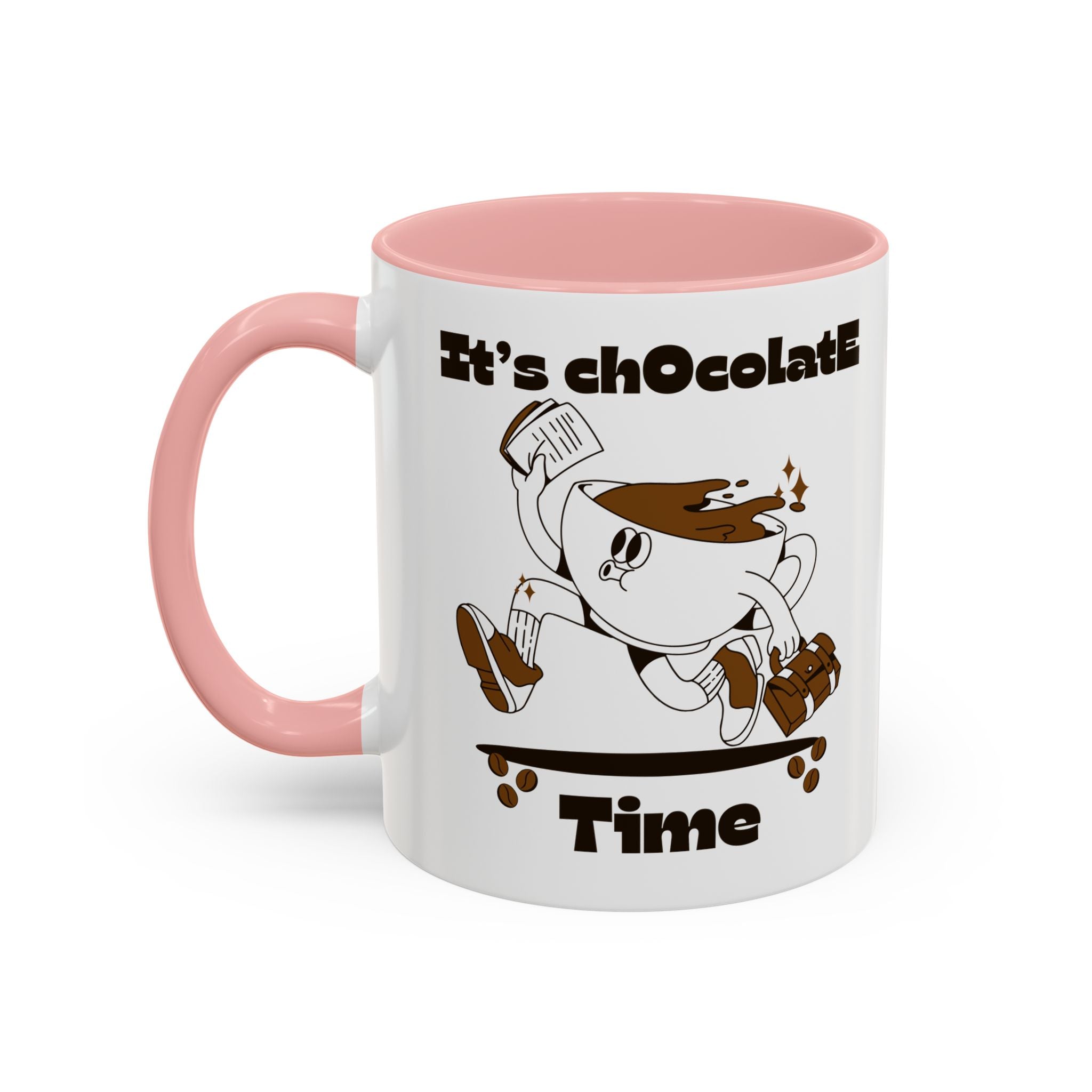 Chocolate Time Coffee Mug, Skateboard Mug, Gift for Coffee Lovers, Fun Mug for Hot Cocoa, Unique Mug for Birthdays, Cute Kitchen Decor