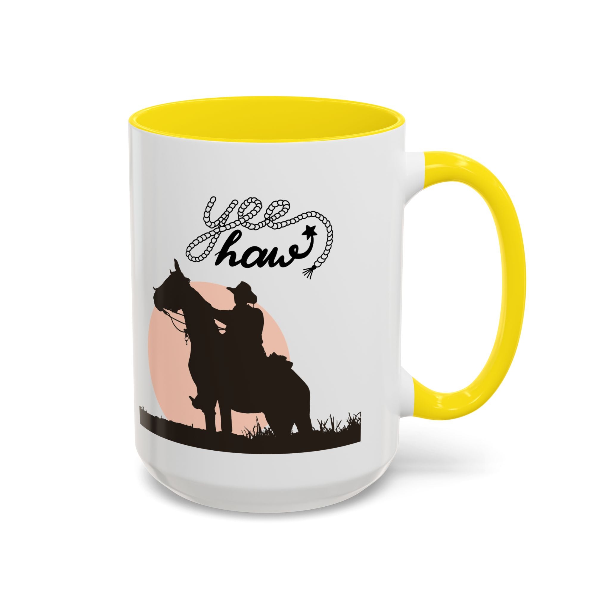 Cowboy Coffee Mug – Yee Haw, Western Decor, Gift for Horse Lovers, Rustic Tea Cup, Unique Rancher Present