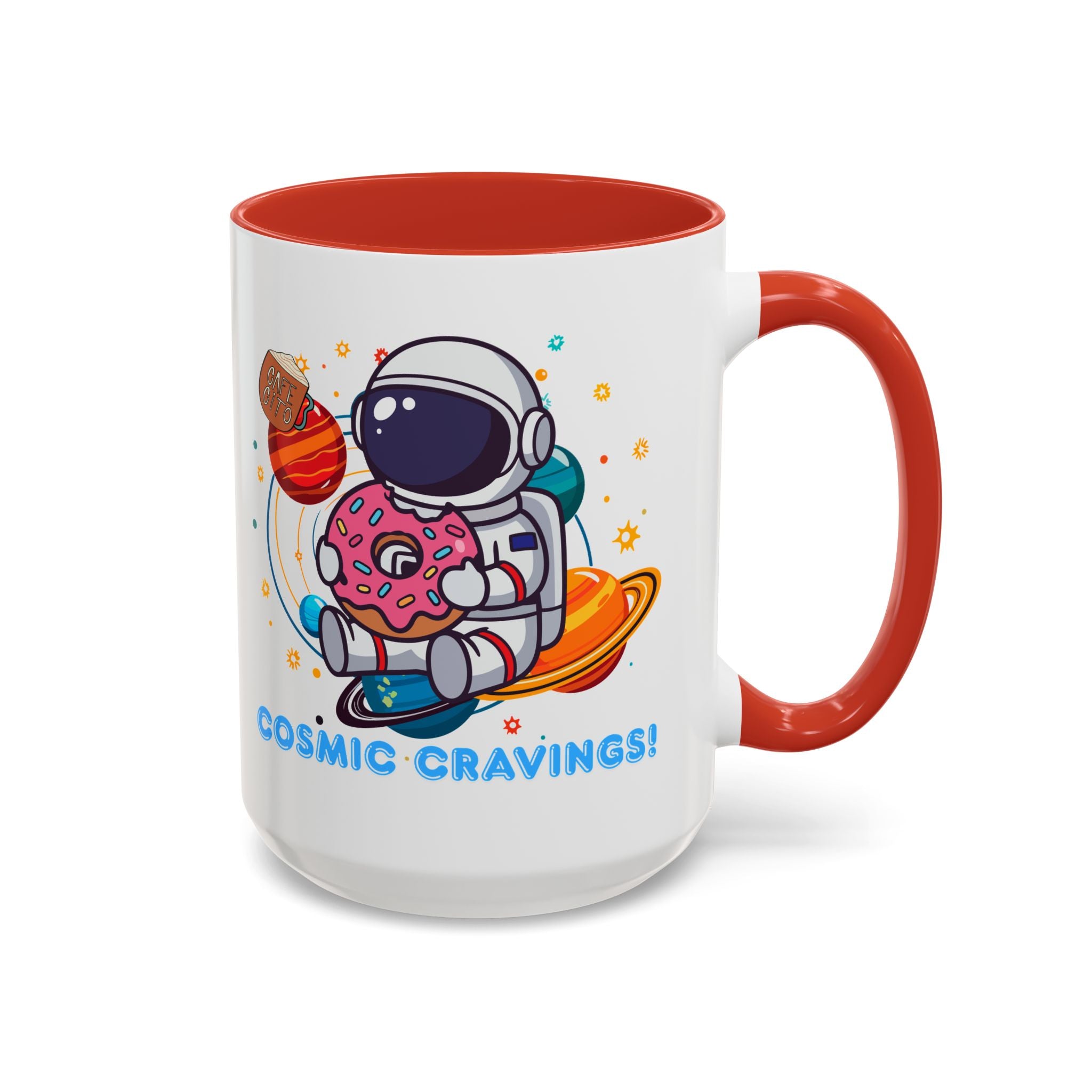 Cosmic Cravings Coffee Mug, Space-Themed Drinkware, Cute Astronaut Gift, Fun Kitchen Decor, Perfect for Space Lovers!