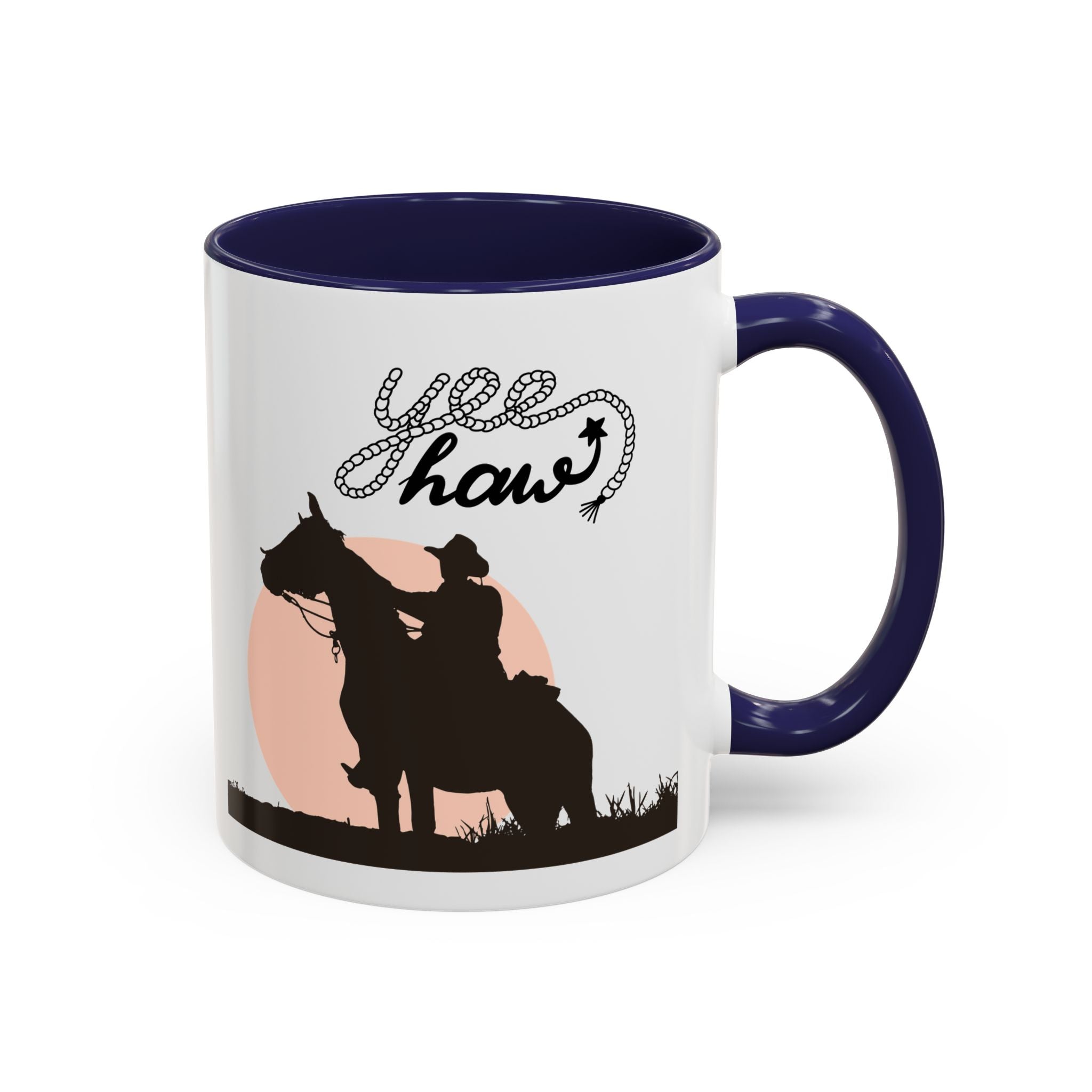 Cowboy Coffee Mug – Yee Haw, Western Decor, Gift for Horse Lovers, Rustic Tea Cup, Unique Rancher Present