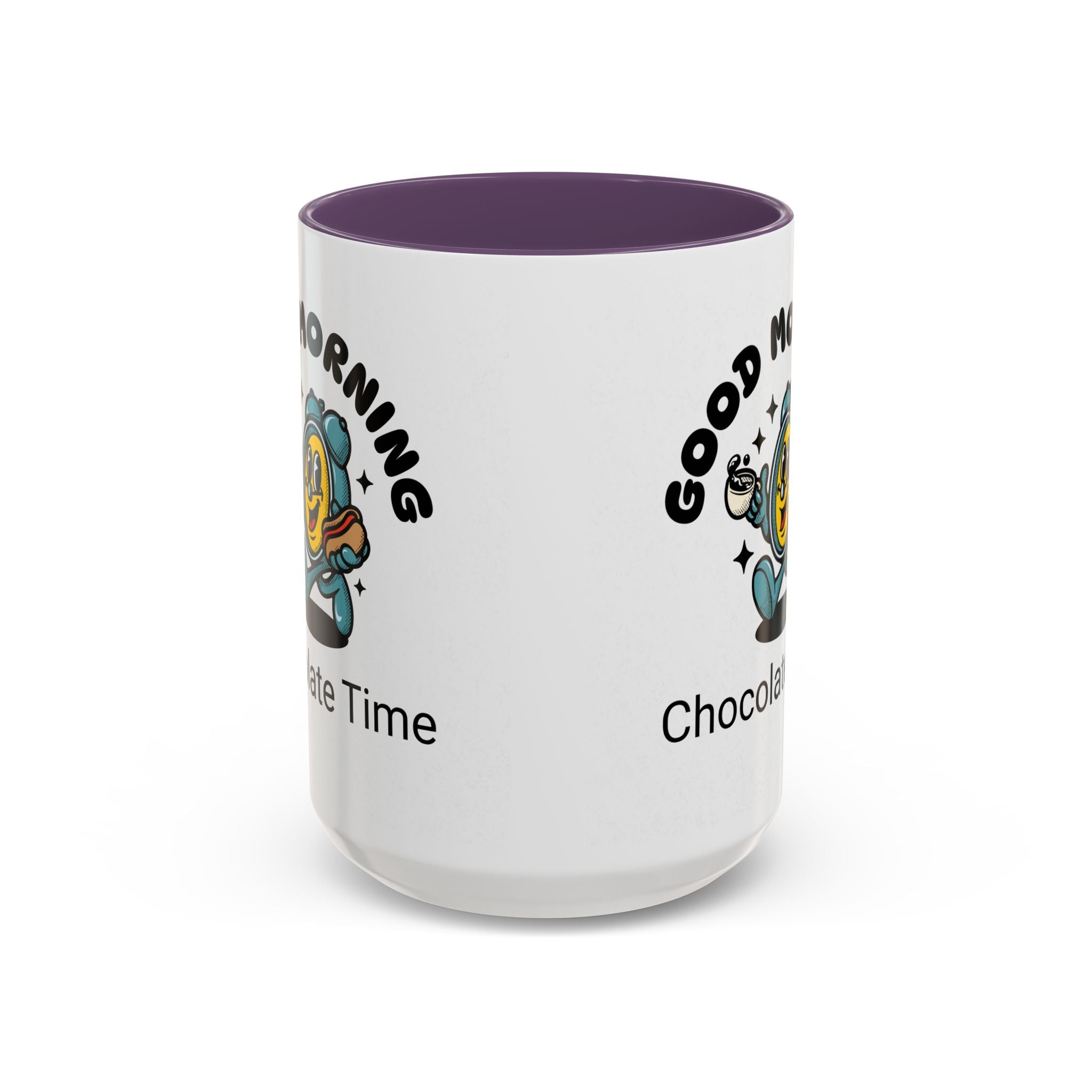 Cheerful Accent Coffee Mug, Good Morning Mug, Hot Beverage Cup, Chocolate Time Gift, Fun Kitchen Decor