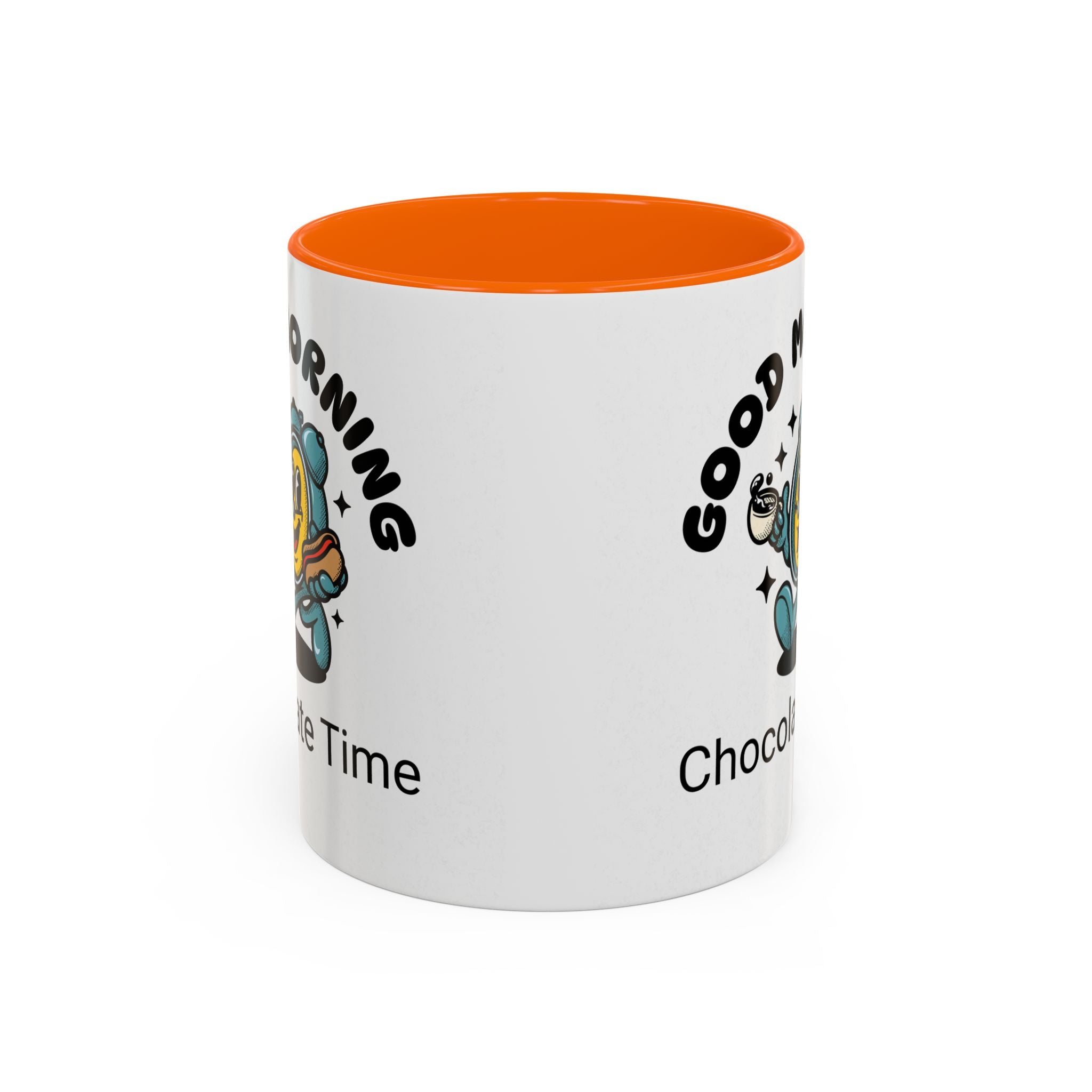 Cheerful Accent Coffee Mug, Good Morning Mug, Hot Beverage Cup, Chocolate Time Gift, Fun Kitchen Decor