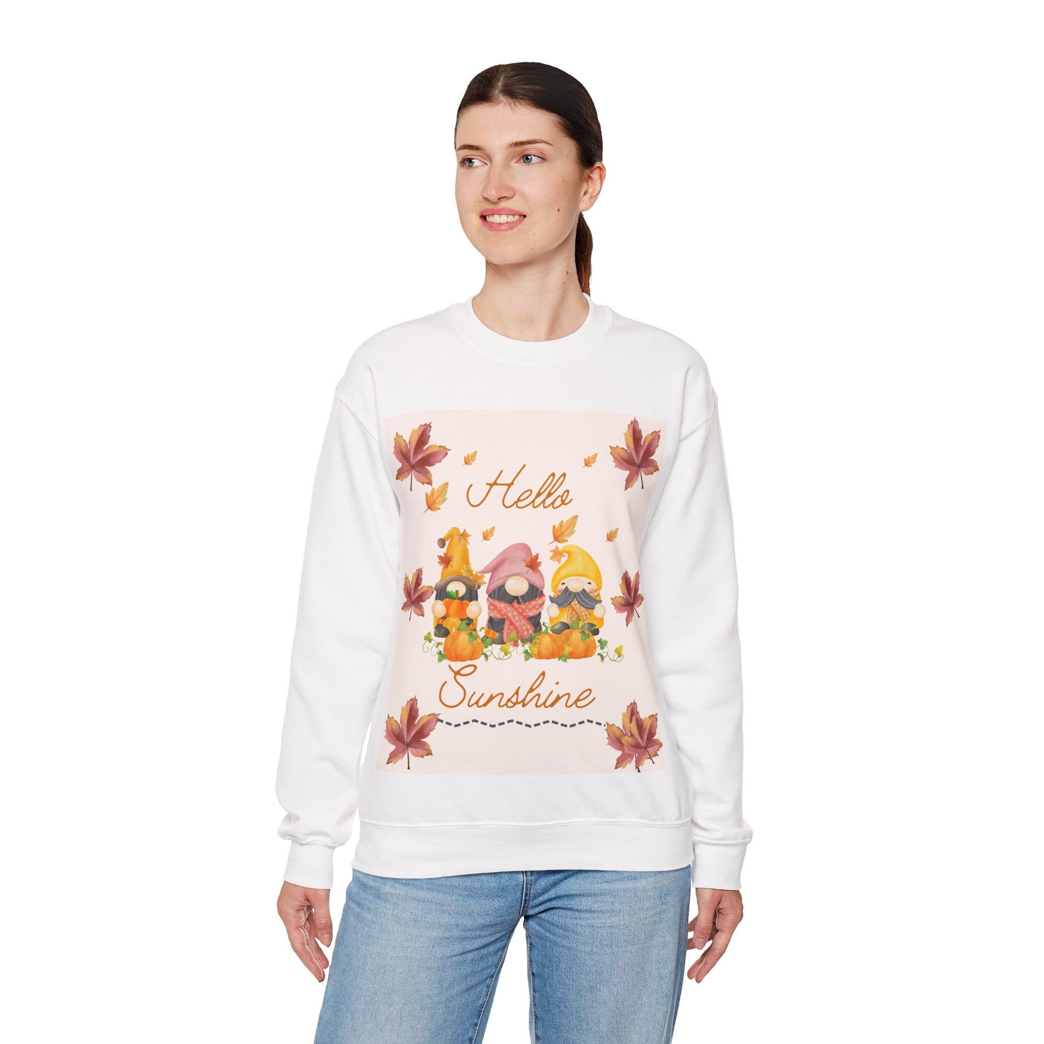 Hello Sunshine Fall Crewneck Sweatshirt, Cozy Autumn Apparel, Unisex Sweatshirt, Perfect for Thanksgiving, Gift for Nature Lovers