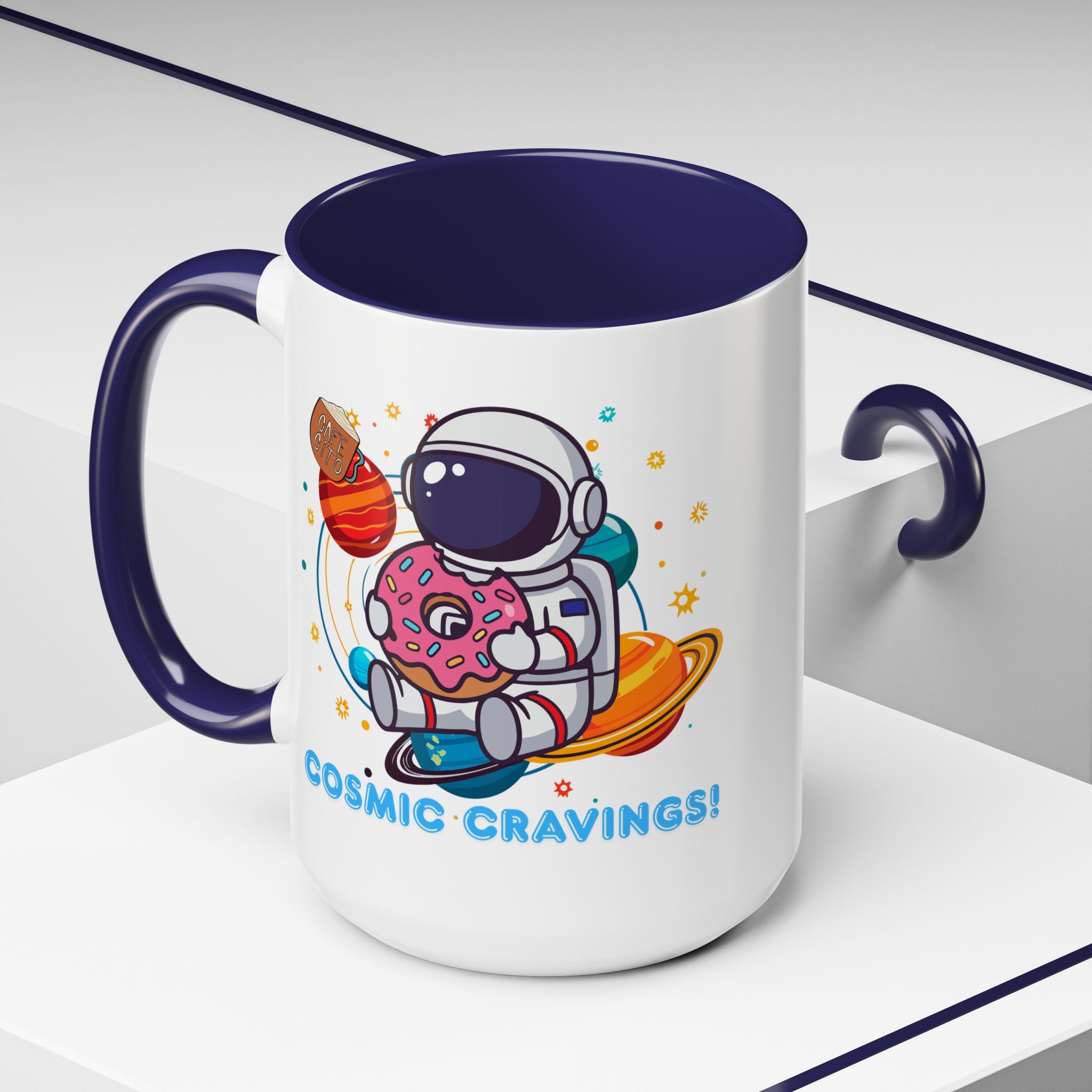 Cosmic Cravings Coffee Mug, Space-Themed Drinkware, Cute Astronaut Gift, Fun Kitchen Decor, Perfect for Space Lovers!