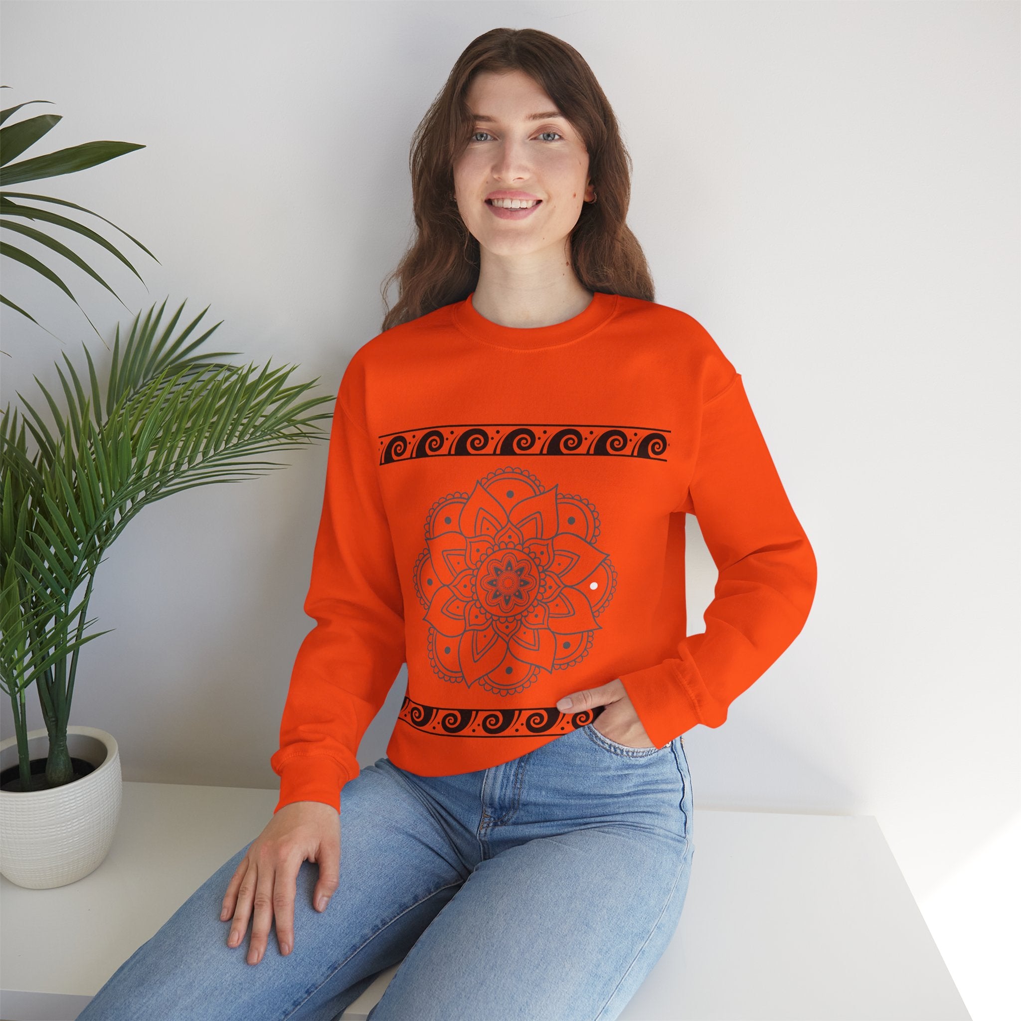 Mandala Design Crewneck Sweatshirt | Cozy Unisex Sweatshirt for Relaxation, Gift for Friends, Everyday Wear, Festival Apparel
