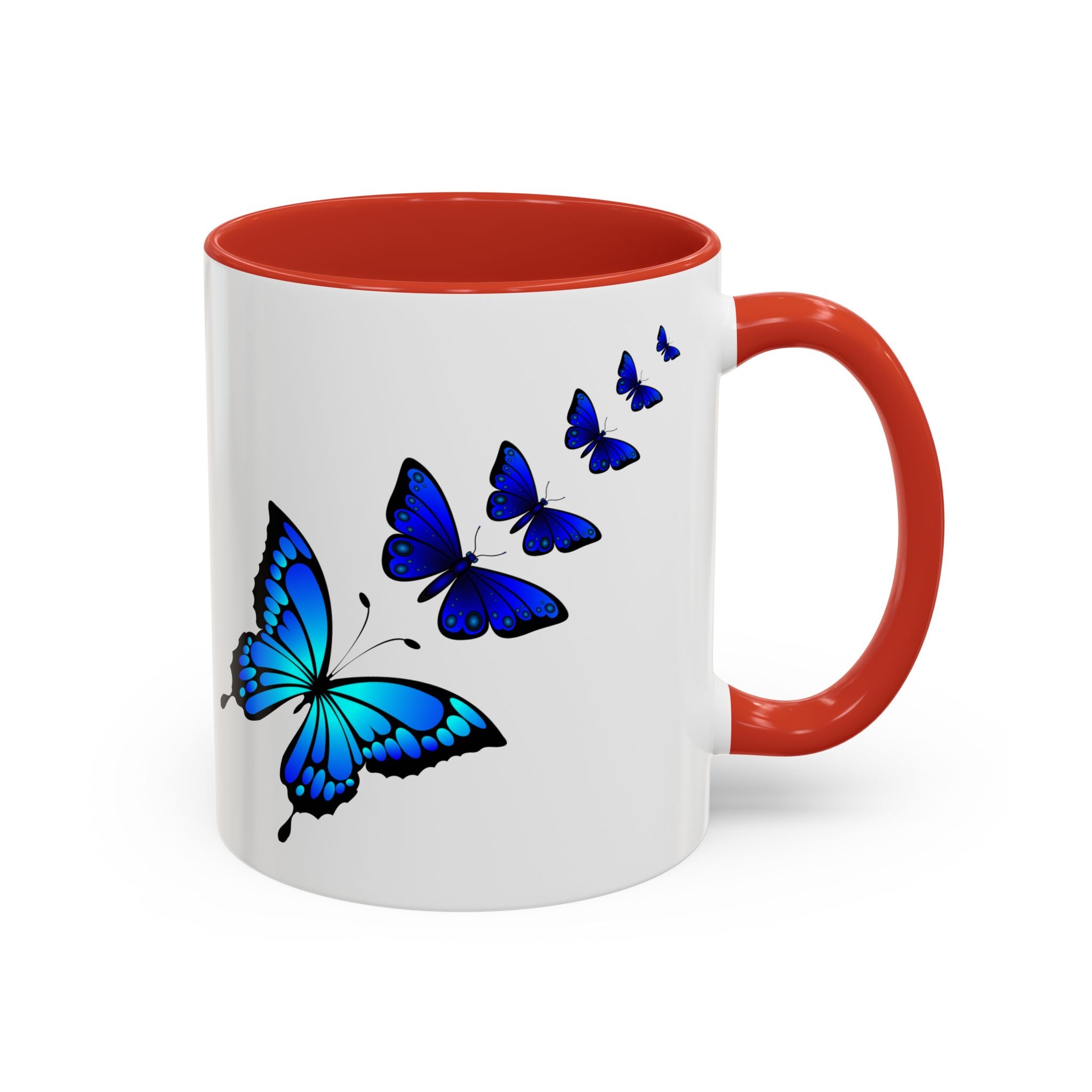 Butterfly Accent Coffee Mug | Colorful Butterfly Design | Perfect Gift for Nature Lovers | Home & Office Decor | 11oz & 15oz
