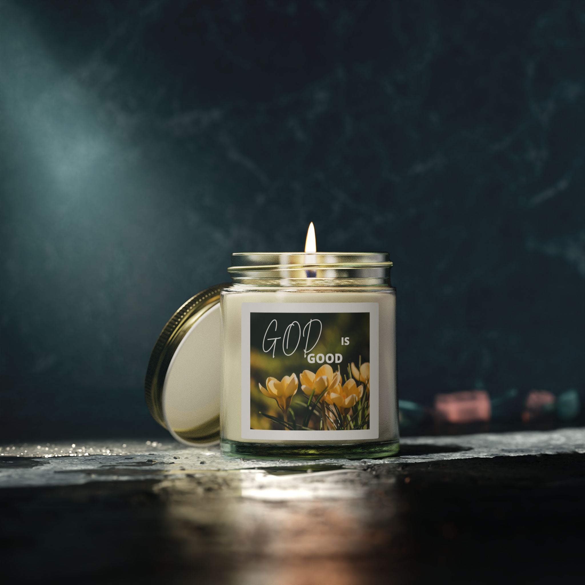 God Is Good Scented Candle — Coconut Apricot Wax (4oz, 9oz)