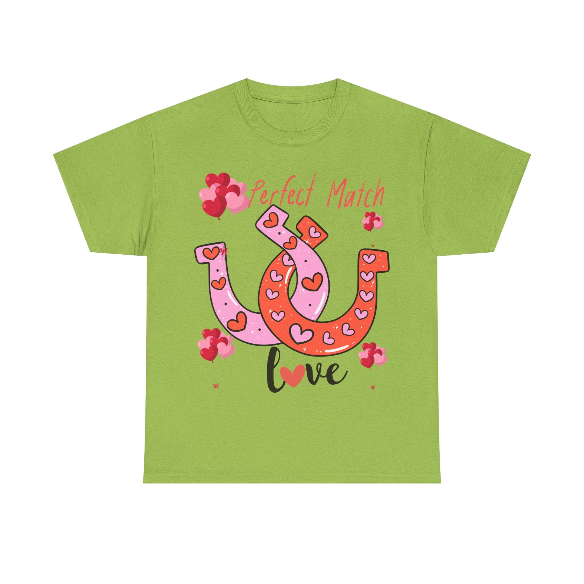 Perfect Match Love T-Shirt — Cute Horseshoe Valentine Tee