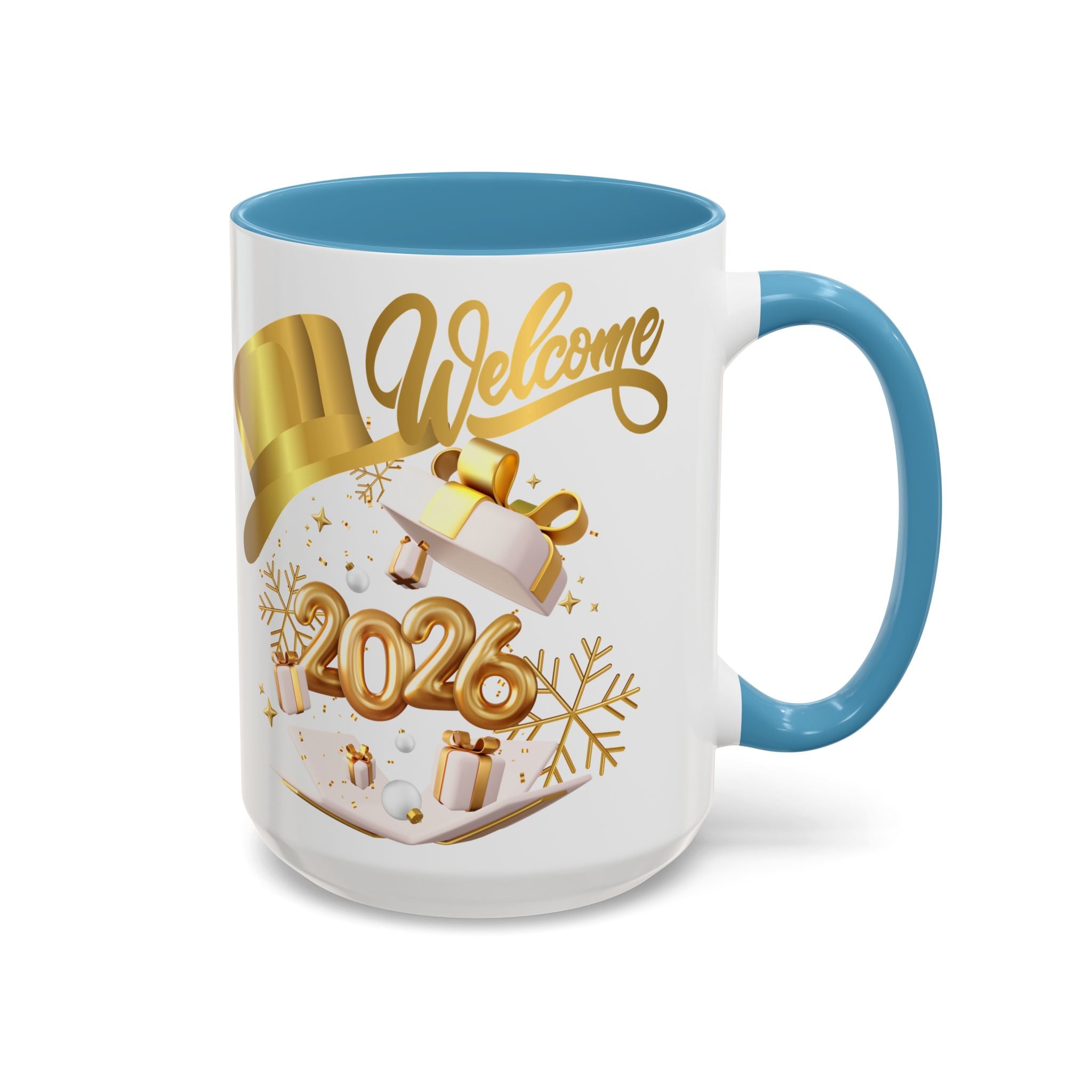 2026 New Year Coffee Mug — "Welcome 2026" Gold Celebration Accent Mug