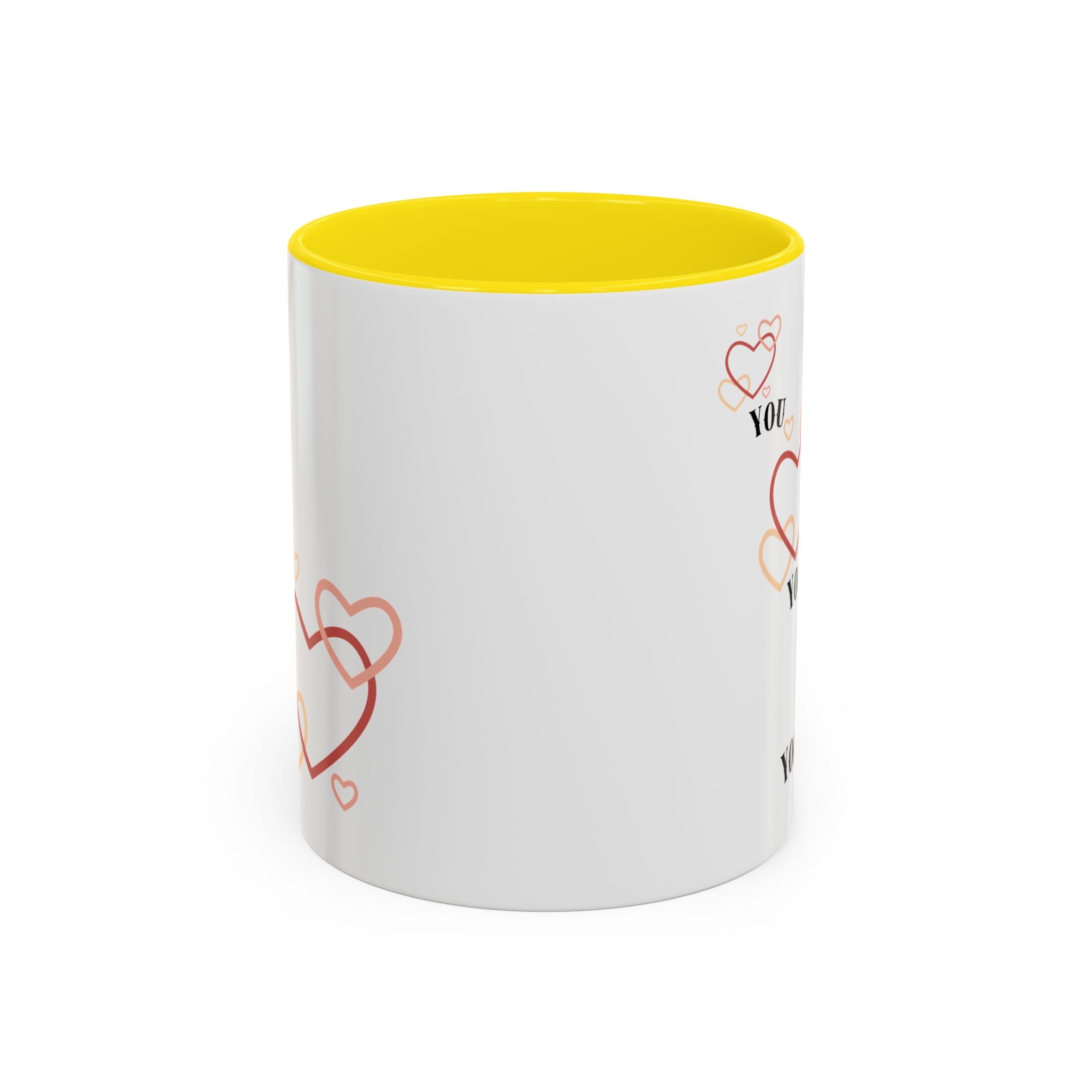 Love You Accent Coffee Mug, Valentine's Day Gift, Heart Mug, Cute Coffee Cup, Romantic Beverage Container