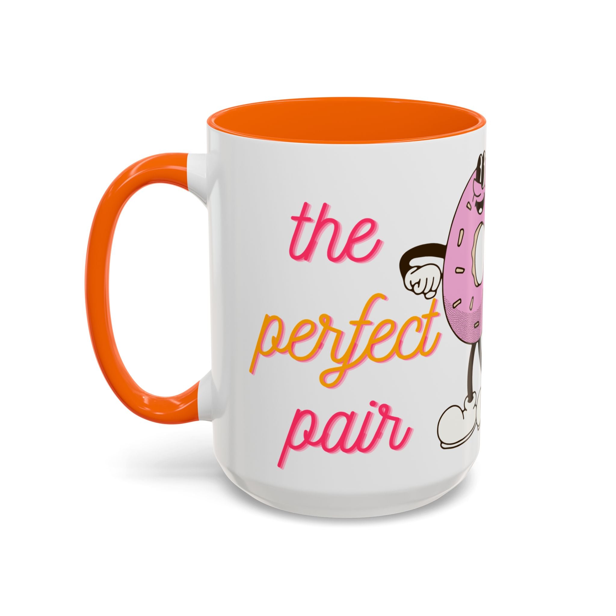 Like Coffee & Donuts Accent Coffee Mug — Cute Donut & Coffee Cup Design (11/15oz)