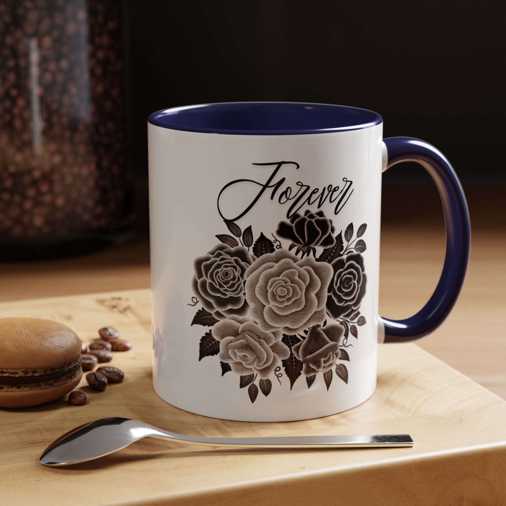 Elegant Floral Accent Coffee Mug for Coffee Lovers, Gift for Her, Home Decor, Valentine's Day, Birthday