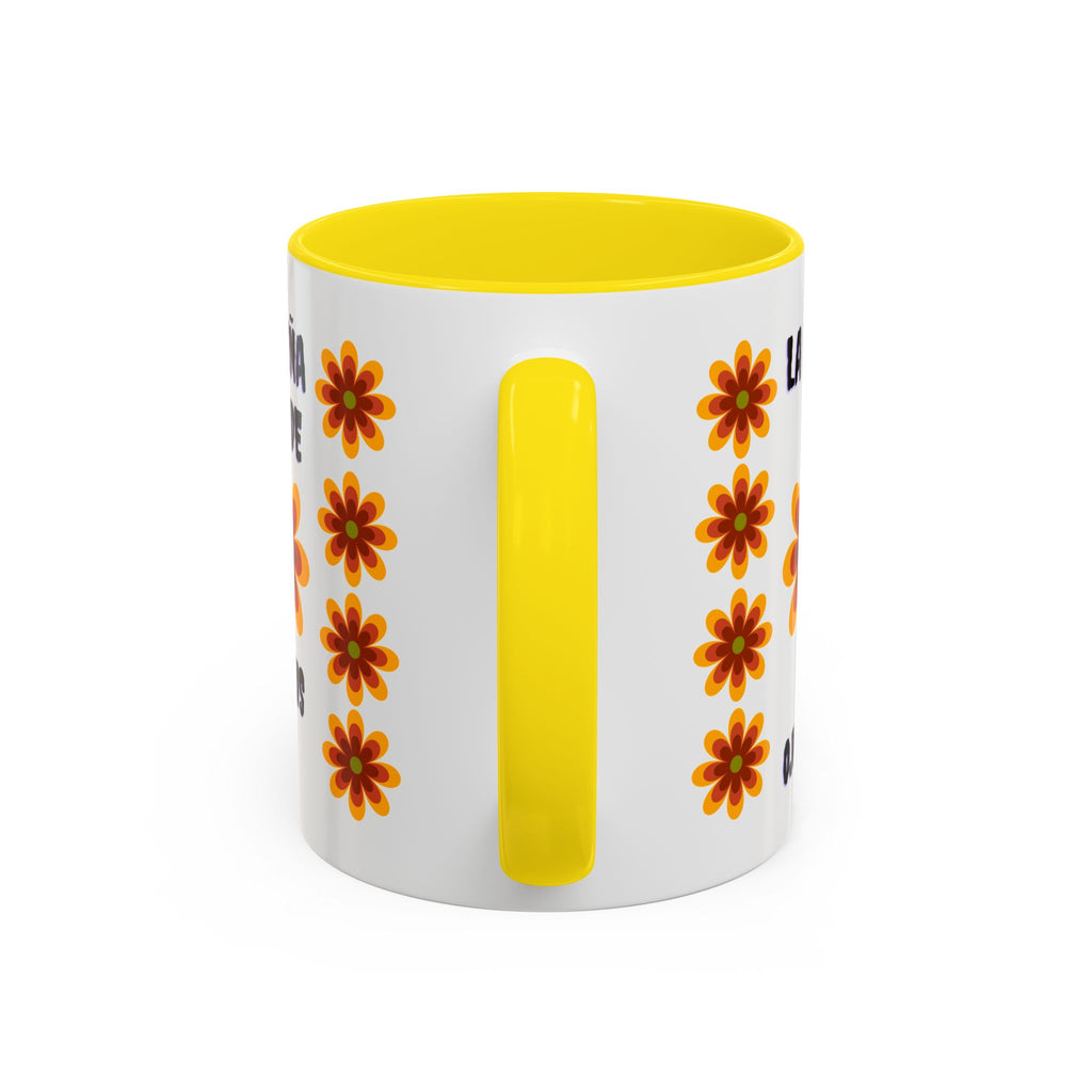 Bright Floral Accent Coffee Mug for Gifts, Home Decor, Coffee Lovers, Spanish Quote, Perfect for Special Occasions