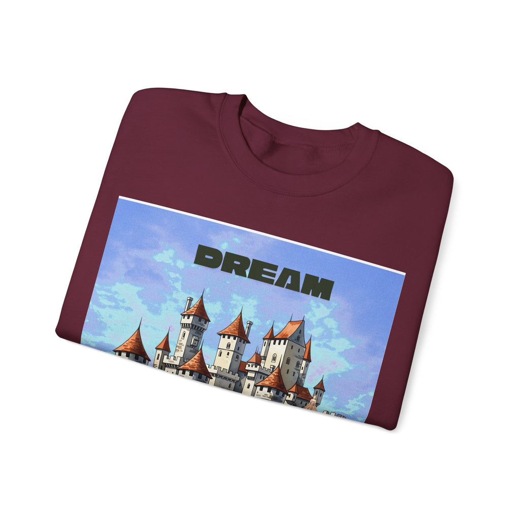 Dreamy Castle Crewneck Sweatshirt, Cozy Graphic Sweatshirt, Unisex Pullover, Pastel Art Apparel, Fantasy Sweatshirt
