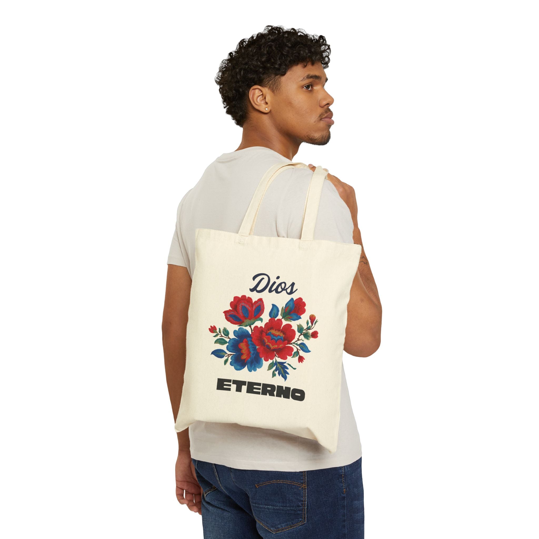 Tote Bag — 'Dios Eterno' Floral Canvas Tote