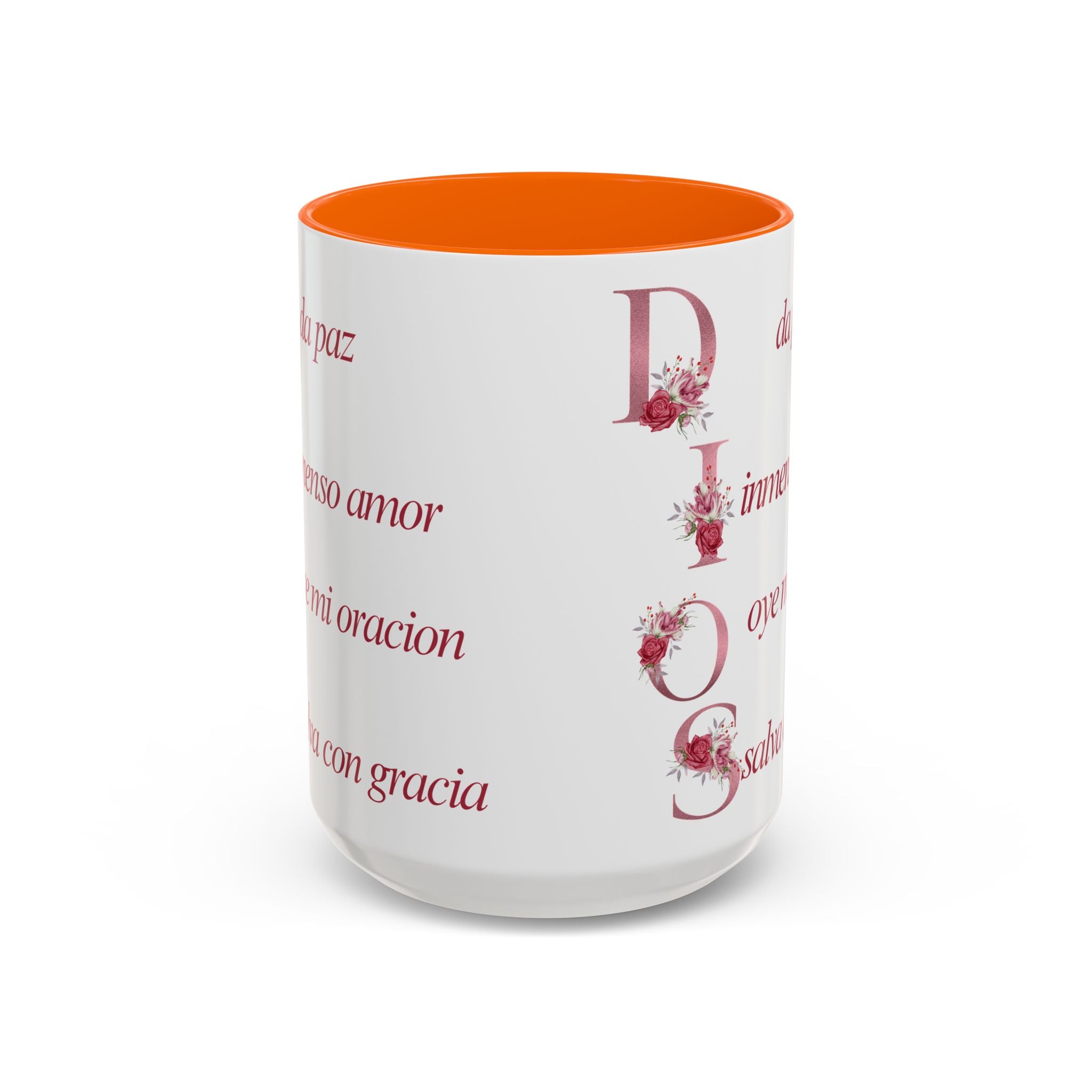 Inspirational Accent Coffee Mug with Floral Design - 11/15oz