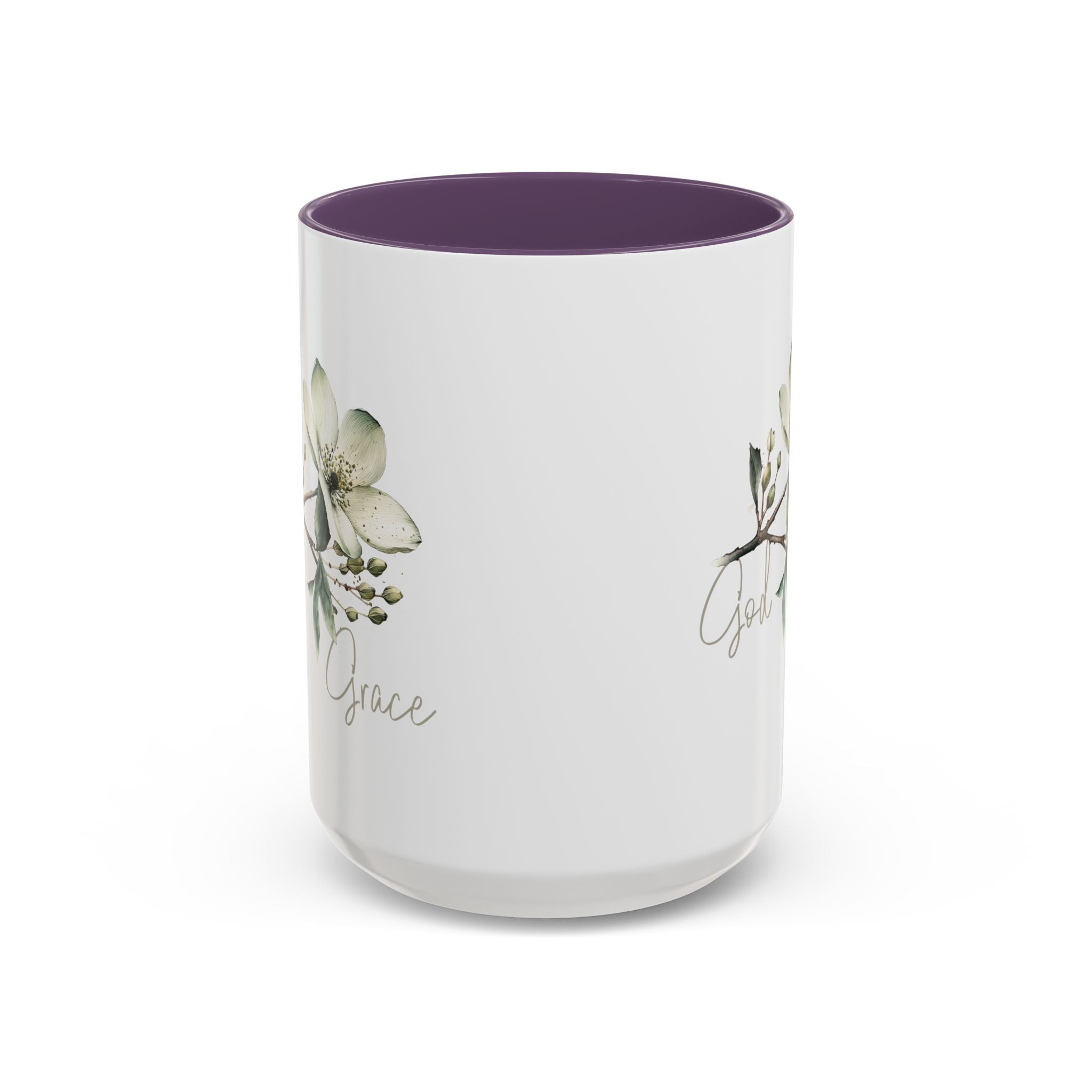 Floral Accent Coffee Mug | God Grace Gift, Nature-Inspired Tea Cup, Inspirational Drinkware for Home, Office, Mother's Day