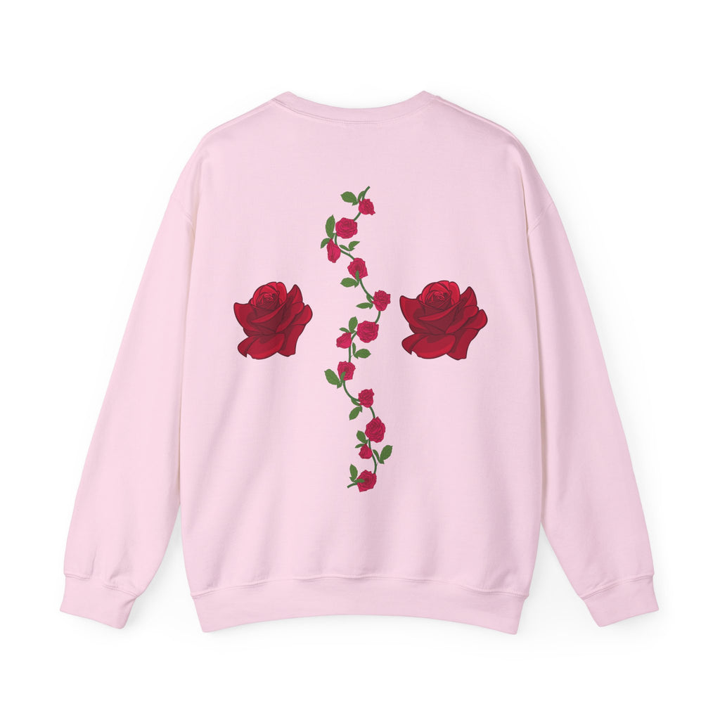 Sweatshirt — Red Rose Crest Back Graphic Crewneck