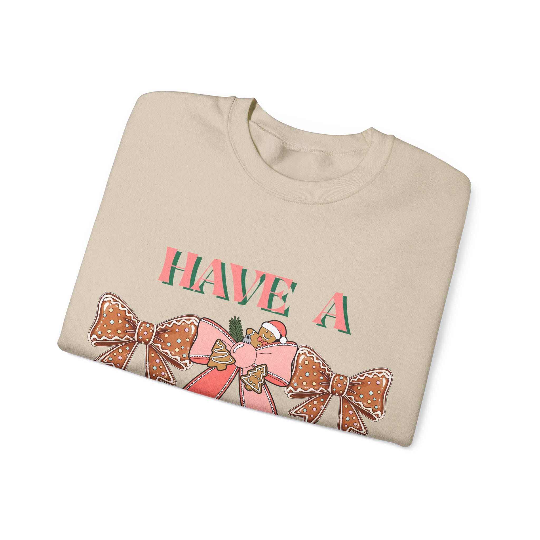 Have a Little Merry Crewneck Sweatshirt — Pink Holiday Bow Christmas Sweater