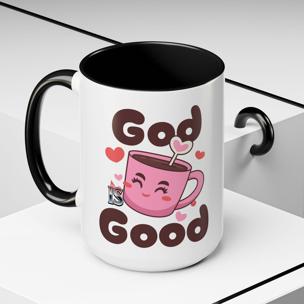Cute God is Good Coffee Mug | Love Inspired Drinkware for Coffee Lovers, Gift for Friends, Anniversaries, Home Decor, Faith-Based Gifts
