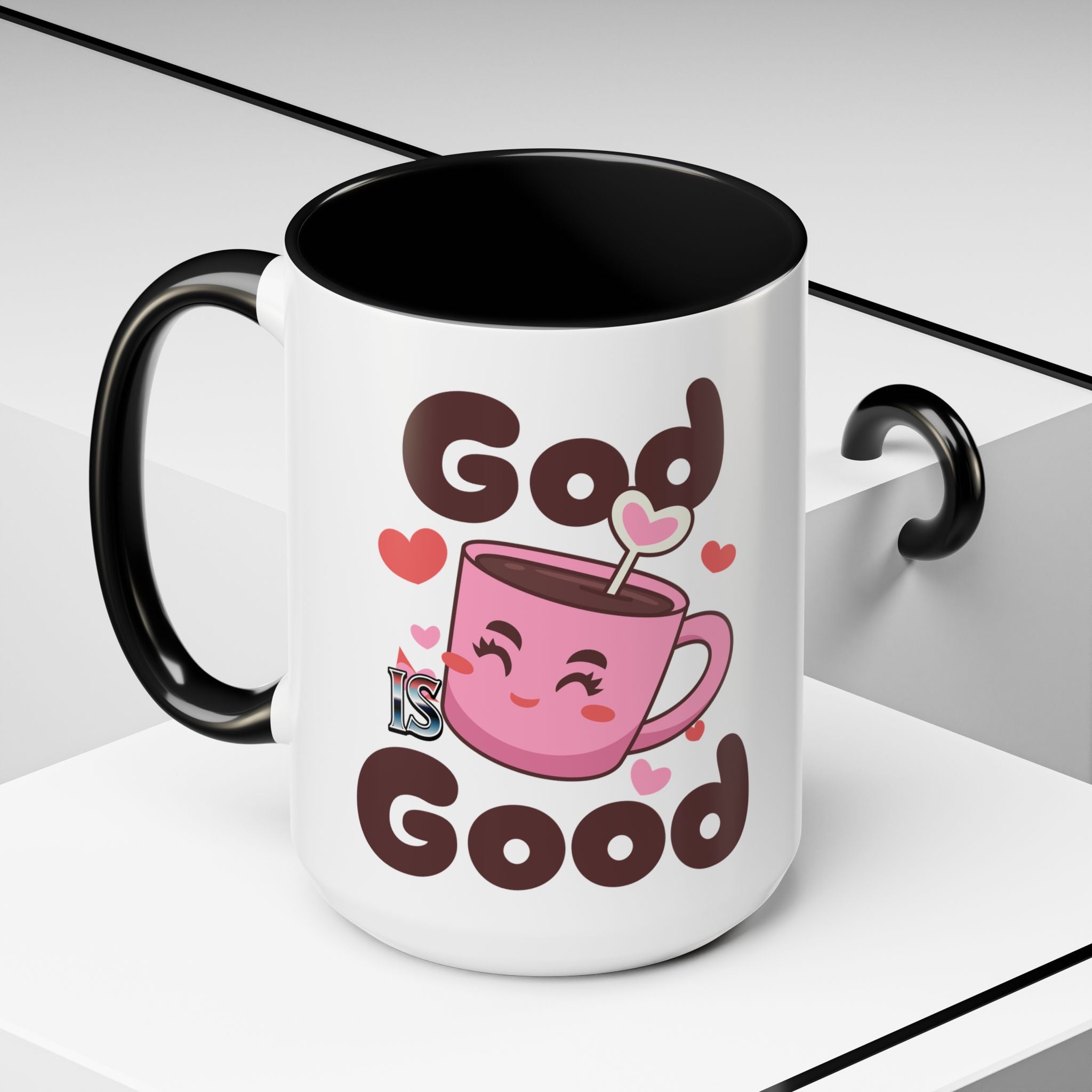 Cute God is Good Coffee Mug | Love Inspired Drinkware for Coffee Lovers, Gift for Friends, Anniversaries, Home Decor, Faith-Based Gifts