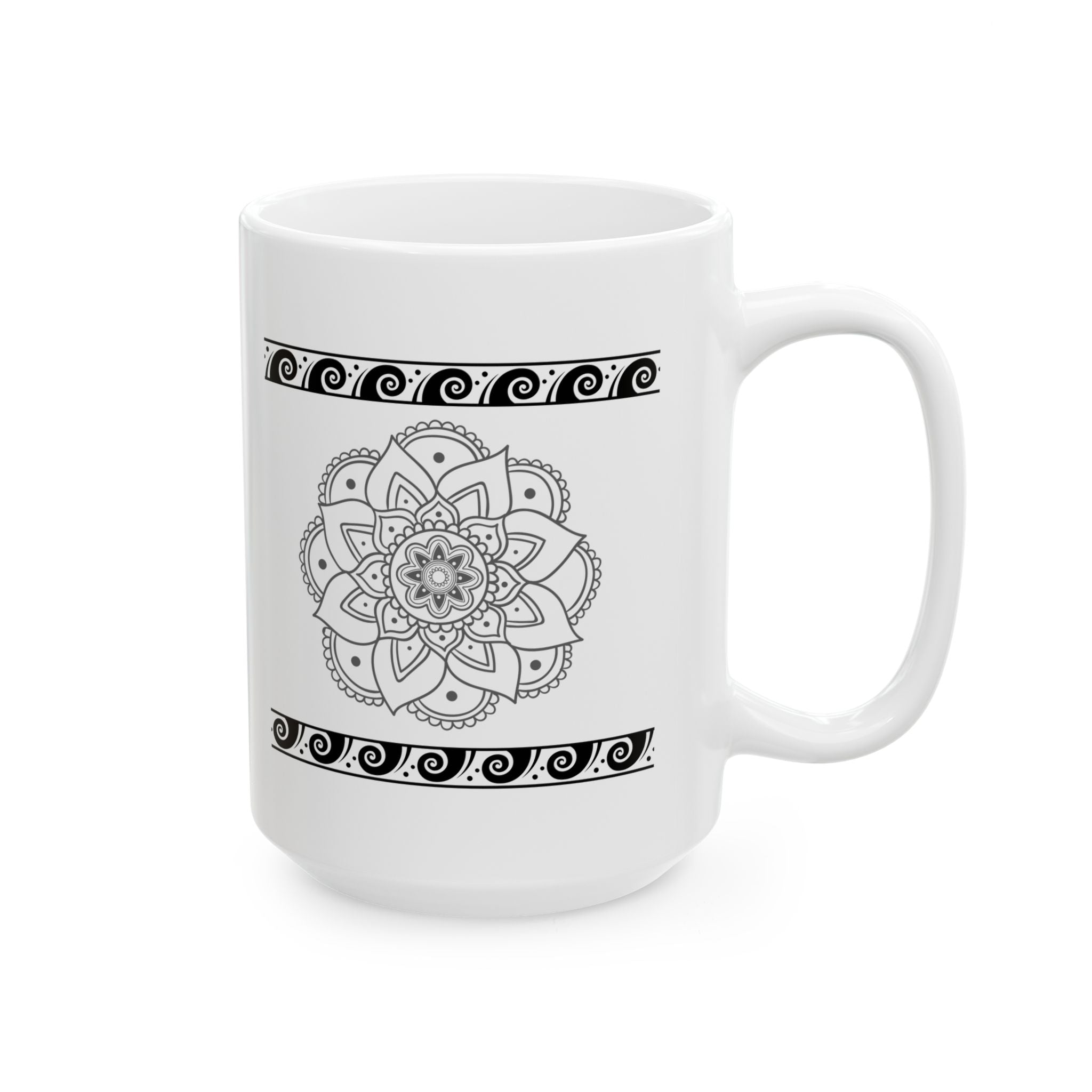Elegant Mandala Ceramic Mug - Black and White Design, Perfect for Coffee Lovers, Gift for Tea Enthusiasts, Home or Office Decor, [...]
