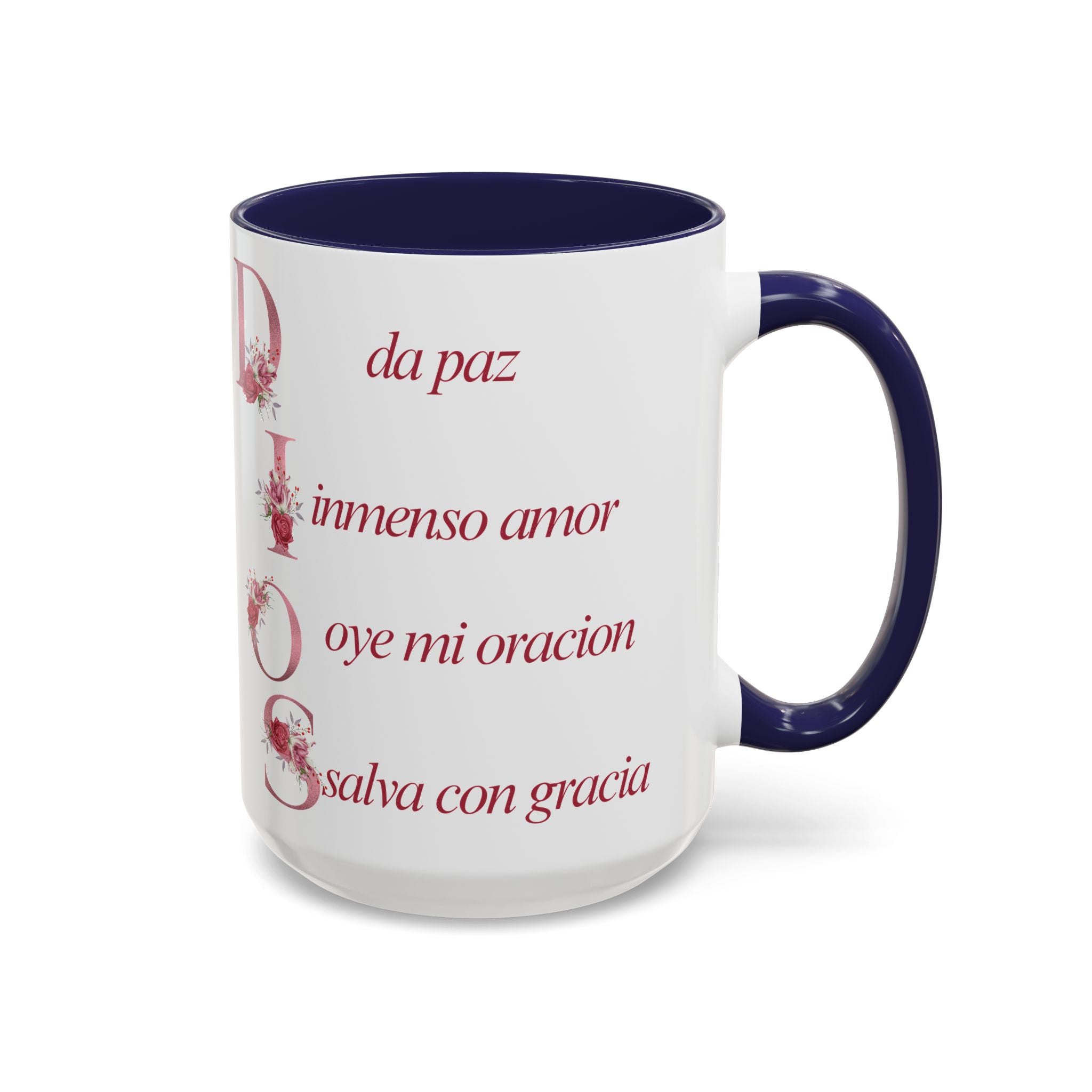 Inspirational Accent Coffee Mug with Floral Design - 11/15oz