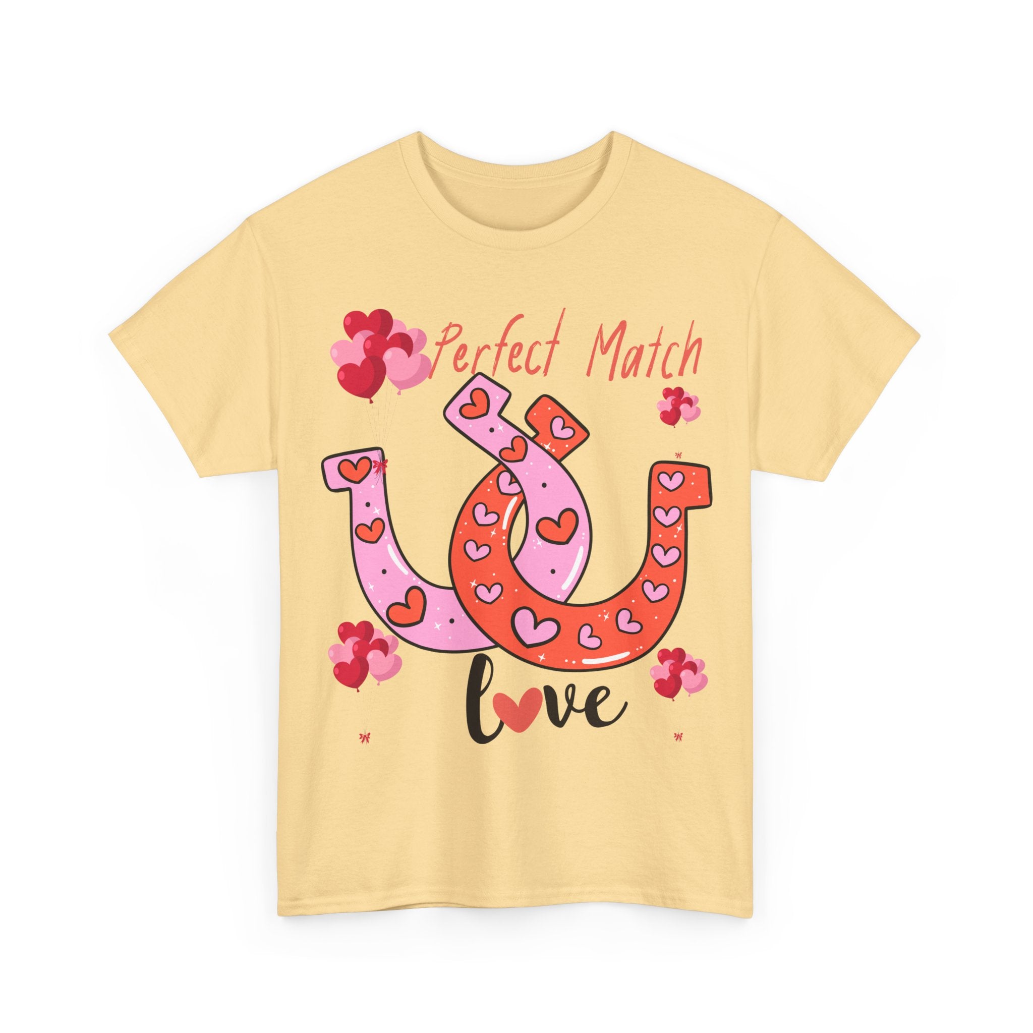 Perfect Match Love T-Shirt — Cute Horseshoe Valentine Tee