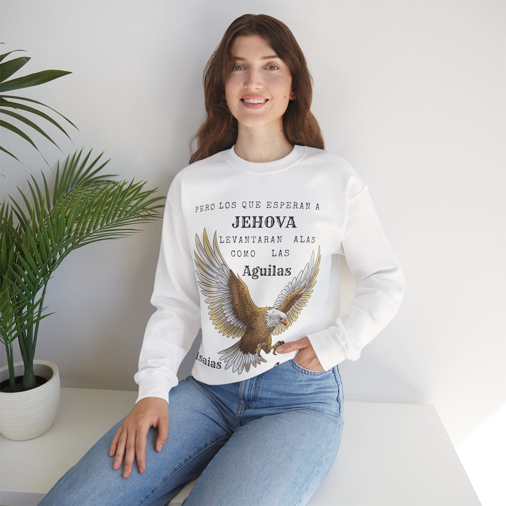 Isaías 40:31 Eagle Sweatshirt — "Pero los que esperan a Jehová" Spanish Christian Crewneck