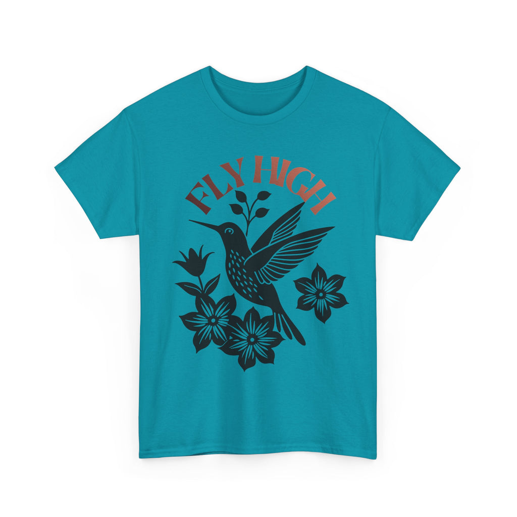Fly High Hummingbird T-Shirt — Floral Retro Nature Tee